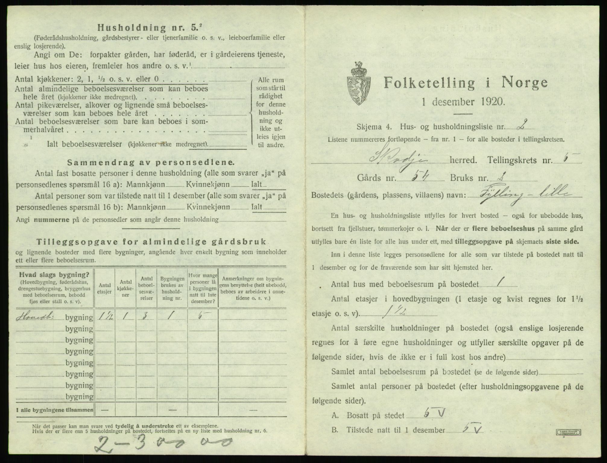 SAT, 1920 census for Skodje, 1920, p. 341