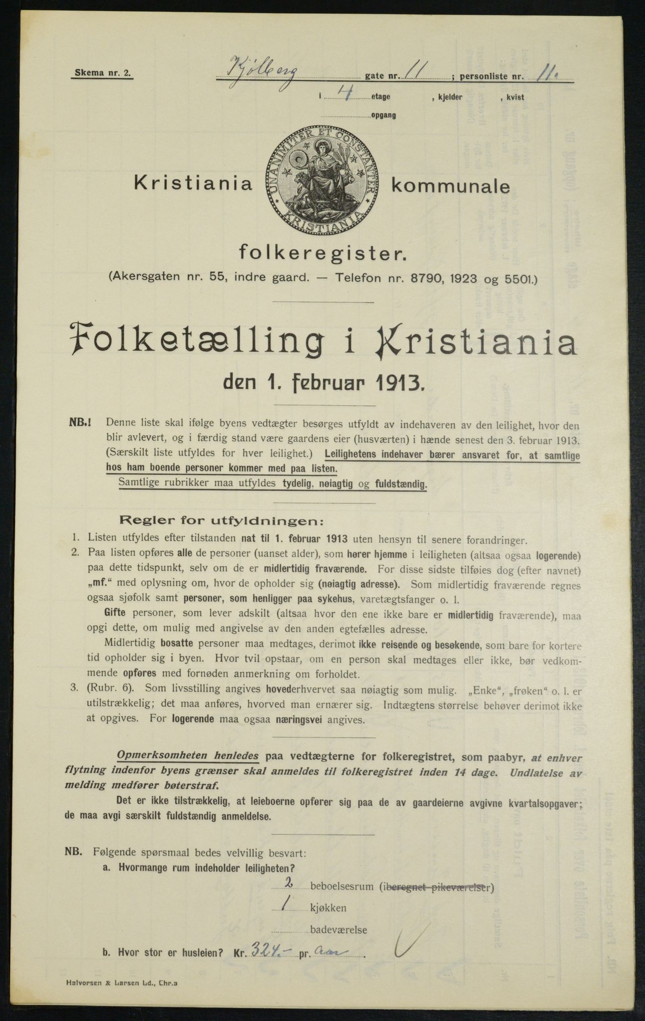 OBA, Municipal Census 1913 for Kristiania, 1913, p. 51242