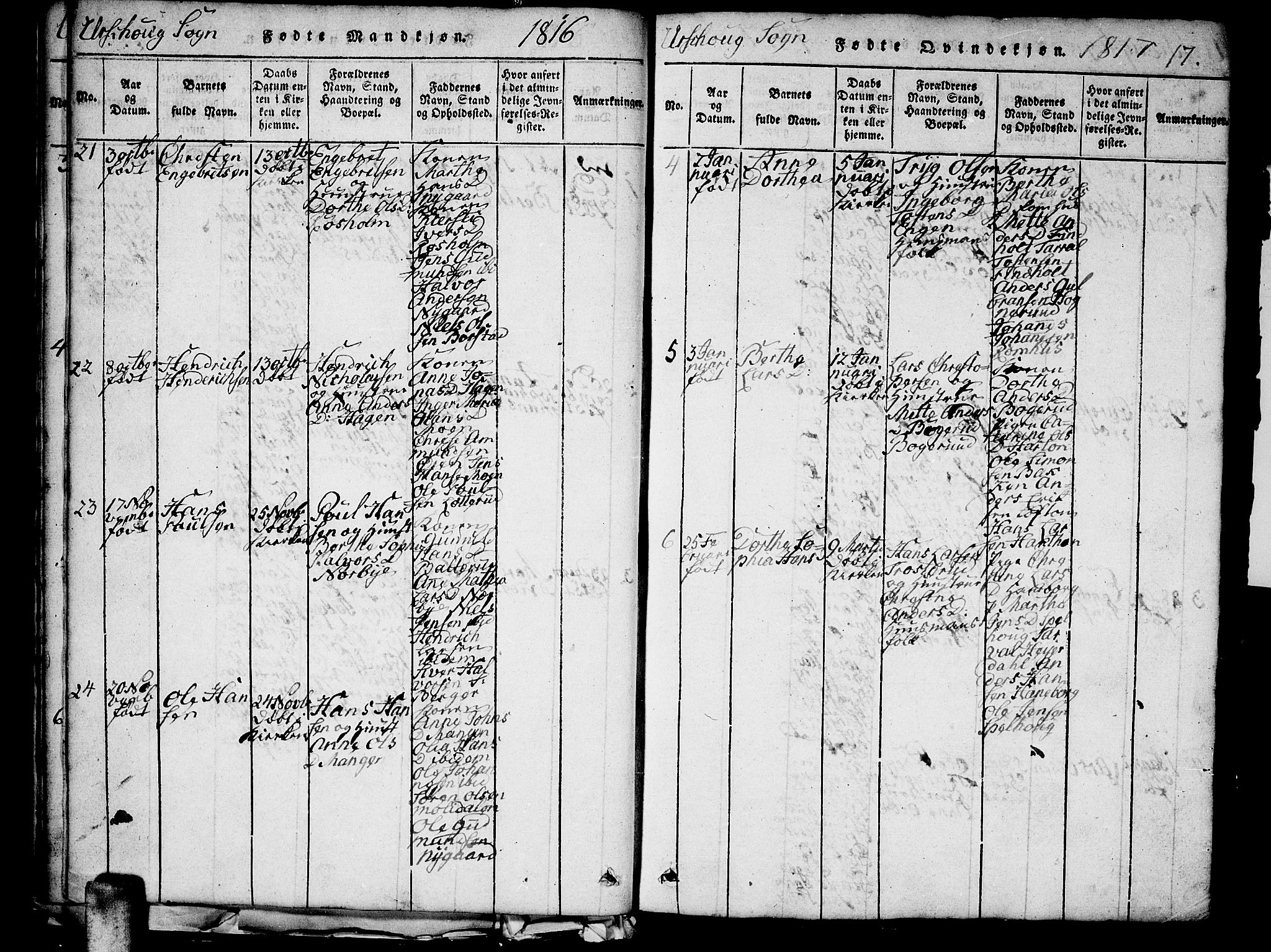Aurskog prestekontor Kirkebøker, SAO/A-10304a/G/Ga/L0001: Parish register (copy) no. I 1, 1814-1829, p. 17