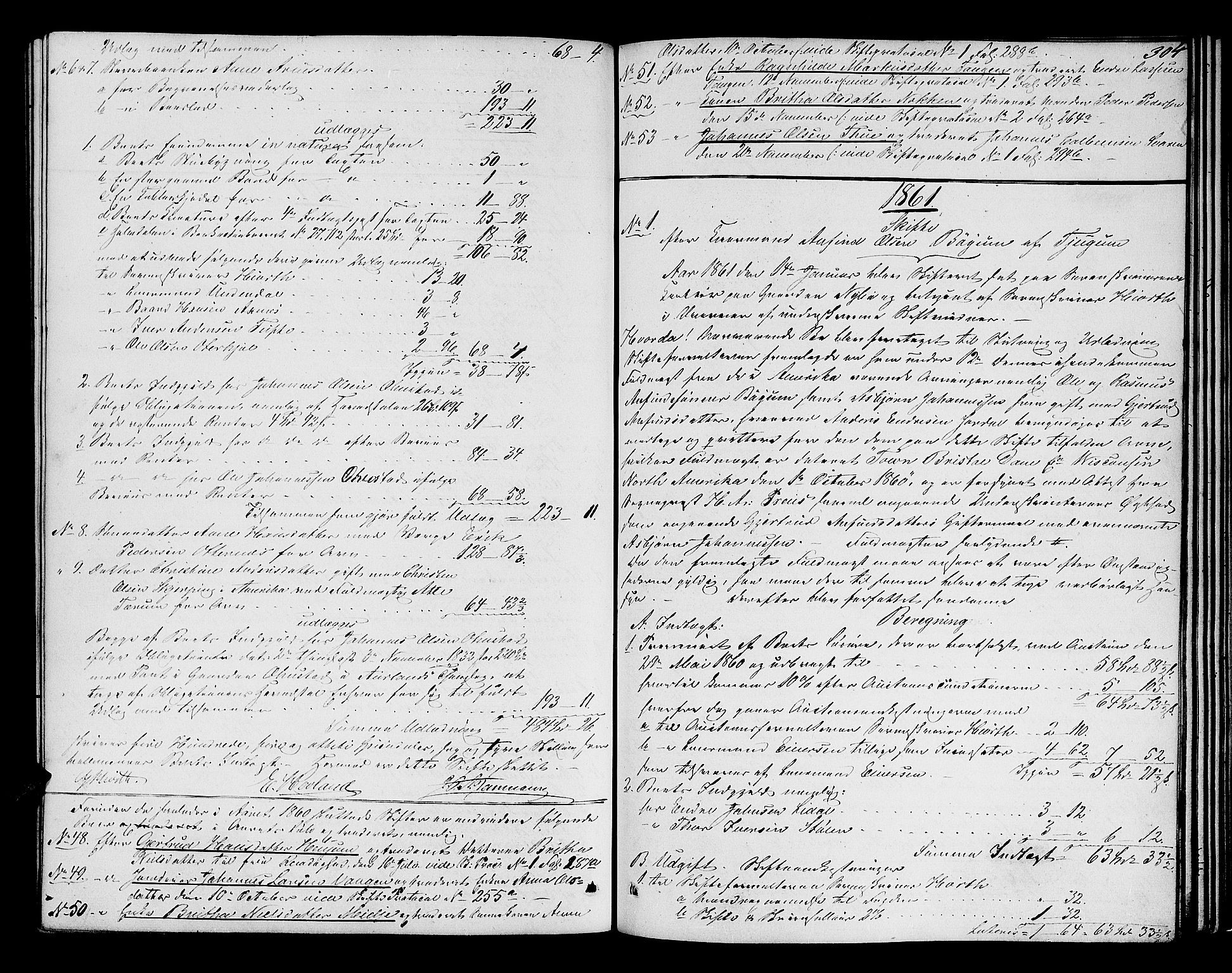 Ytre Sogn tingrett, AV/SAB-A-2601/1/H/Hc/L0001a: Skifteutlodningsprotokoll, 1853-1868, p. 303b-304a