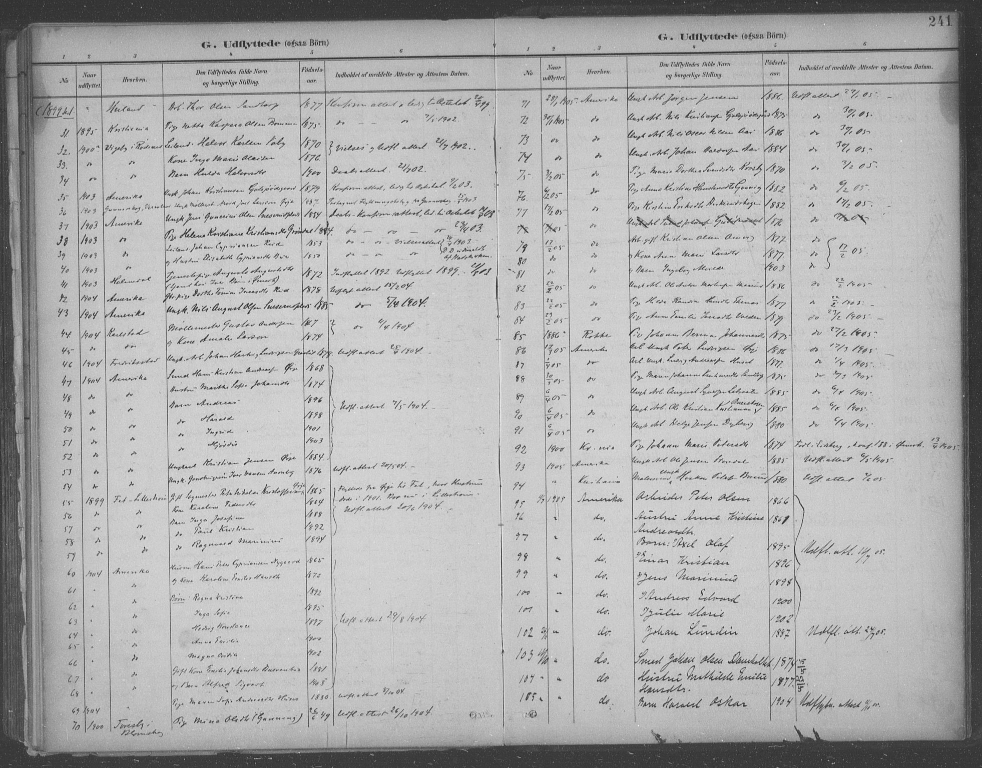 Aremark prestekontor Kirkebøker, AV/SAO-A-10899/F/Fb/L0005: Parish register (official) no. II 5, 1895-1919, p. 241