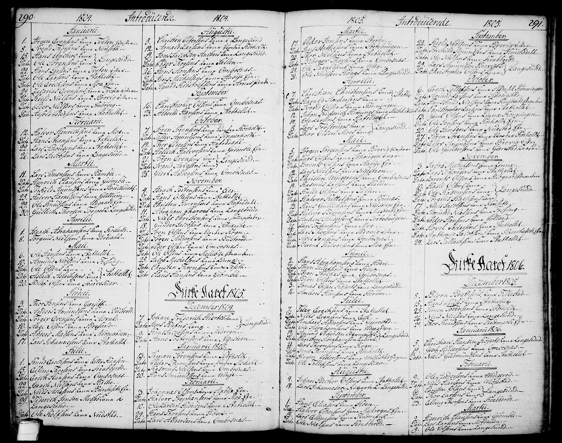 Bamble kirkebøker, SAKO/A-253/F/Fa/L0002: Parish register (official) no. I 2, 1775-1814, p. 290-291