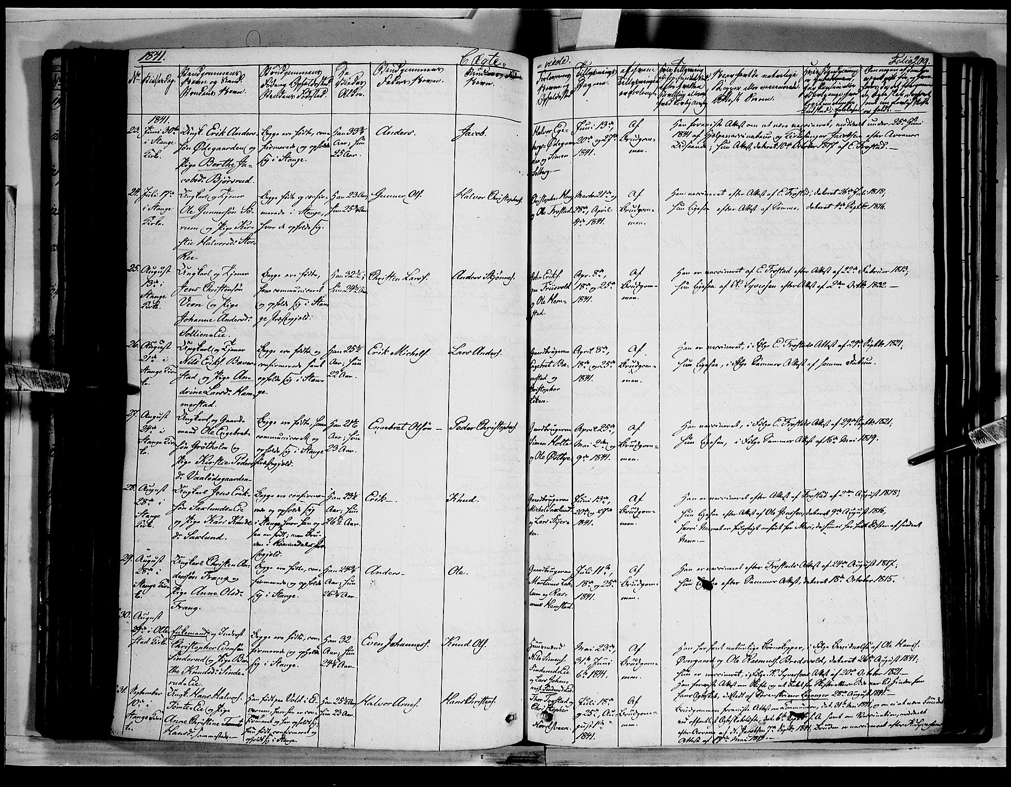 Stange prestekontor, AV/SAH-PREST-002/K/L0010: Parish register (official) no. 10, 1835-1845, p. 209