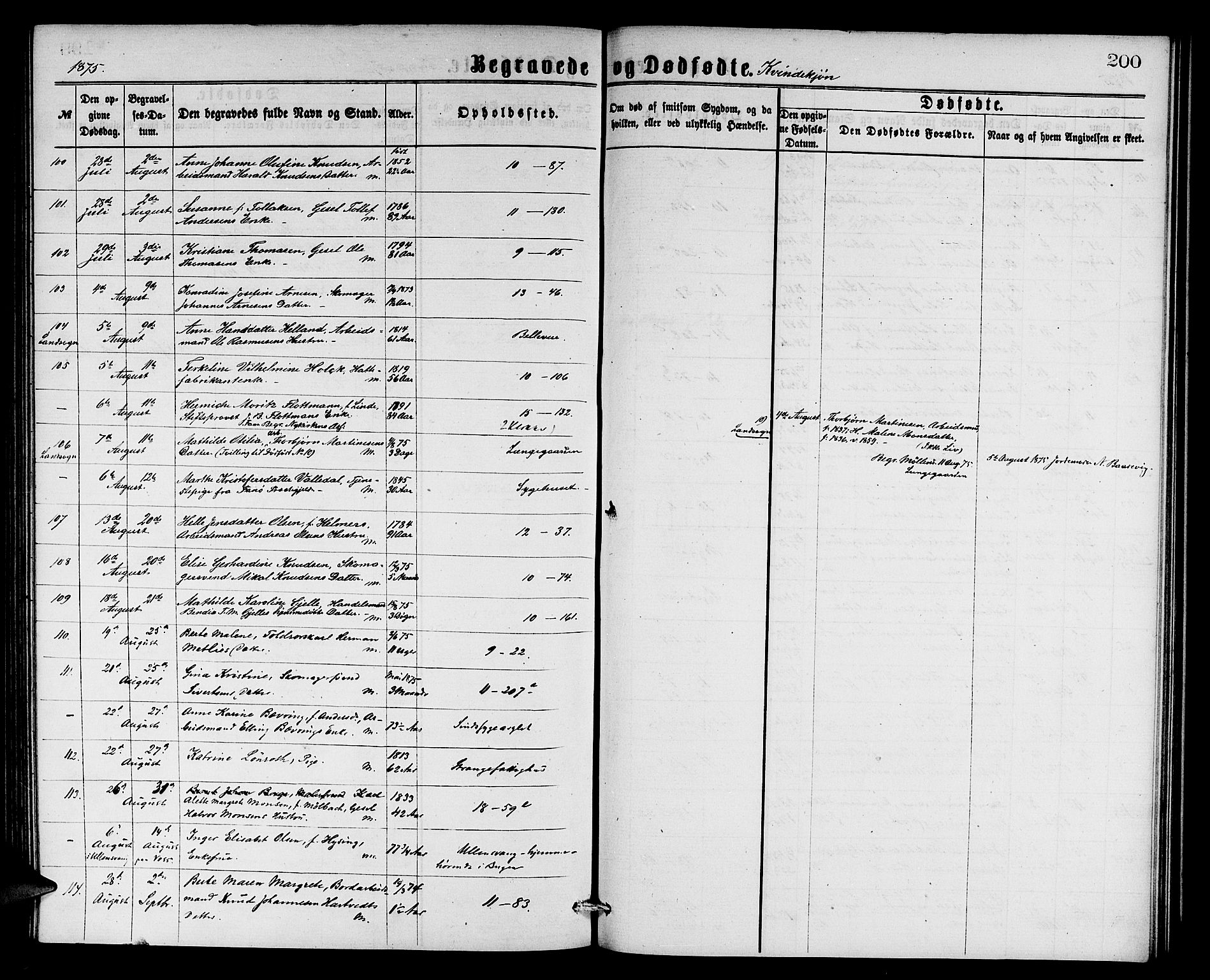 Domkirken sokneprestembete, AV/SAB-A-74801/H/Hab/L0040: Parish register (copy) no. E 4, 1868-1877, p. 200