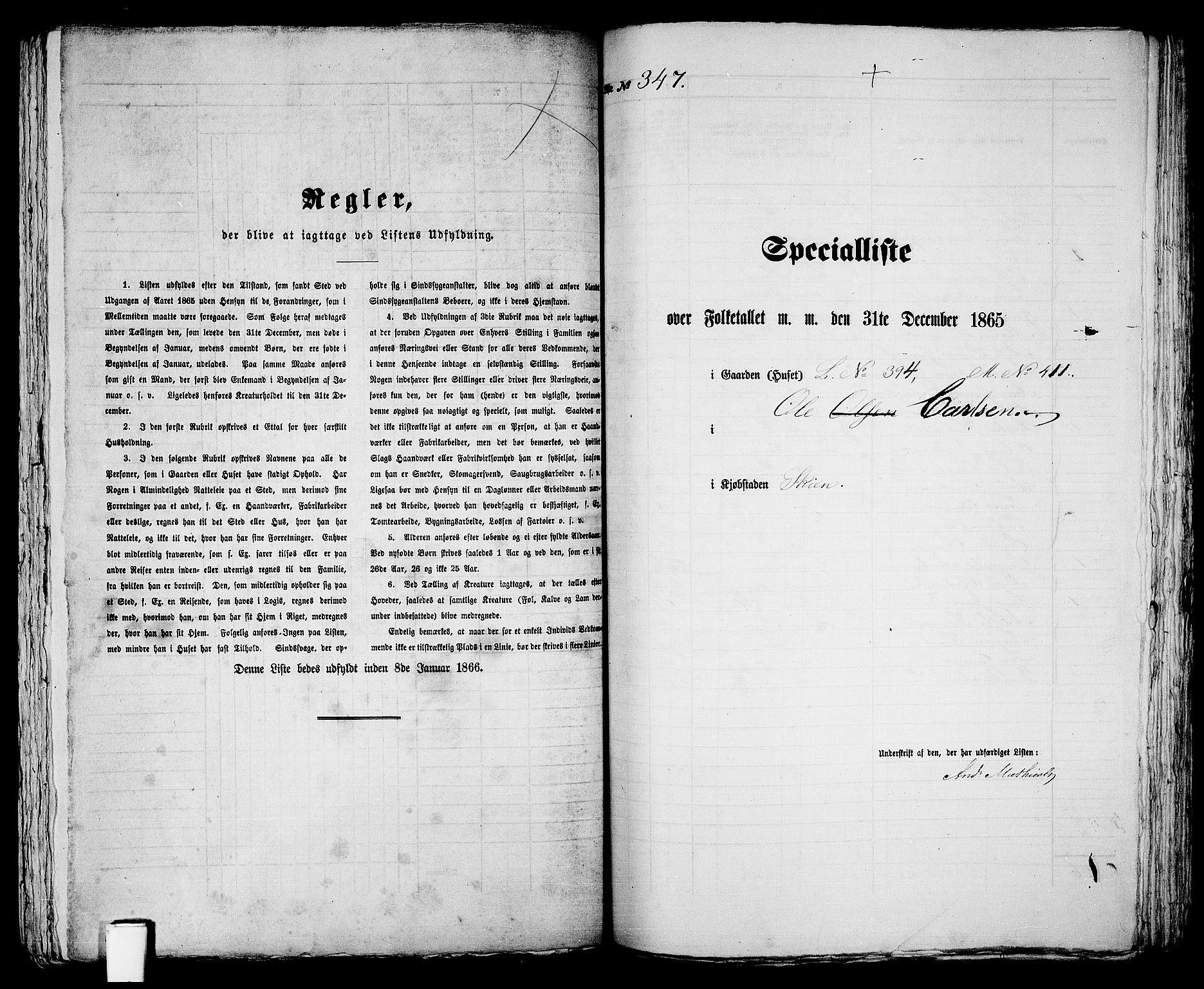 RA, 1865 census for Skien, 1865, p. 710