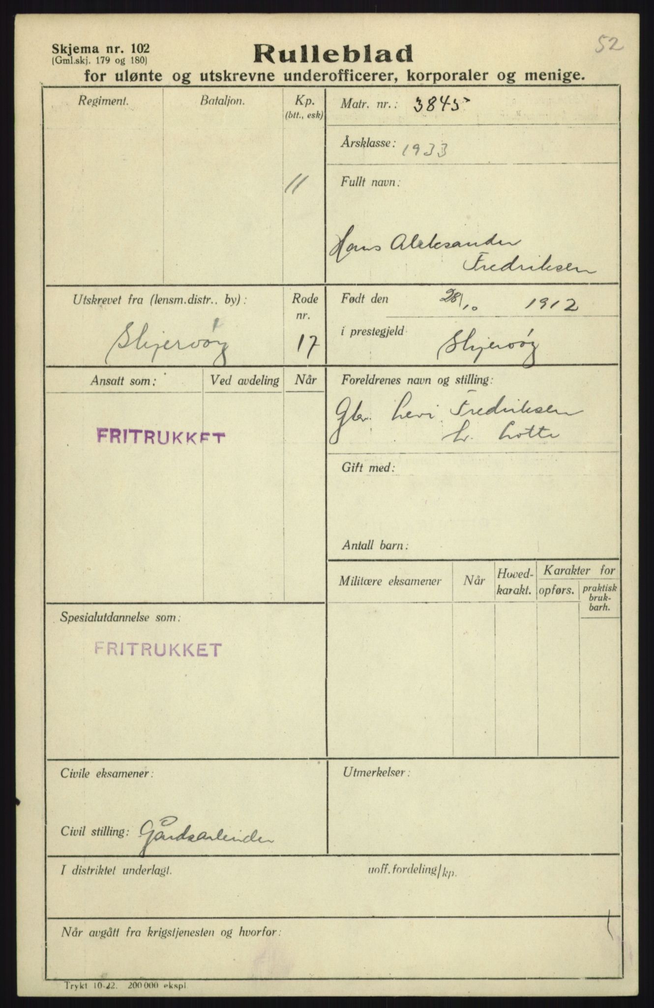 Forsvaret, Troms infanteriregiment nr. 16, AV/RA-RAFA-3146/P/Pa/L0017: Rulleblad for regimentets menige mannskaper, årsklasse 1933, 1933, p. 311