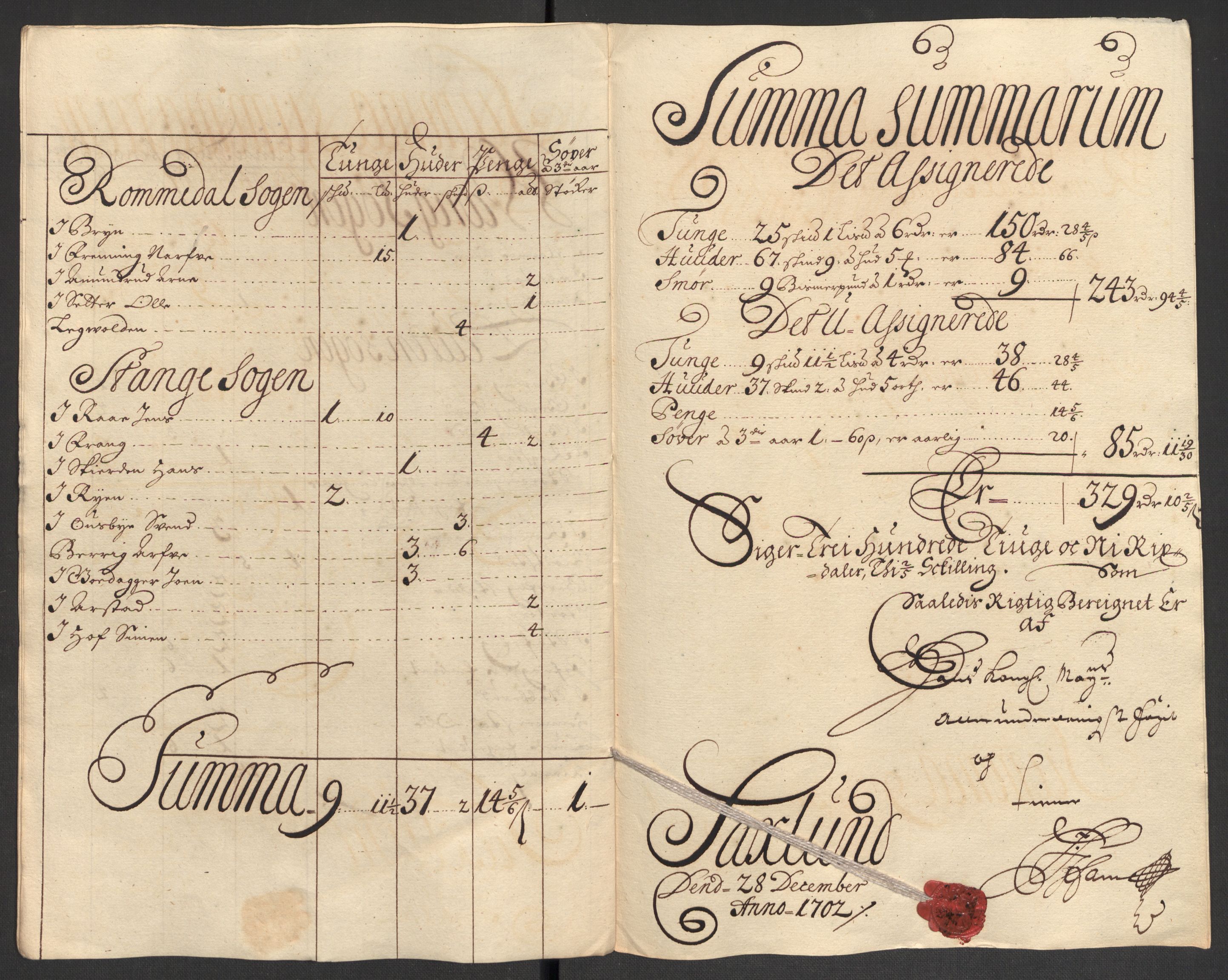 Rentekammeret inntil 1814, Reviderte regnskaper, Fogderegnskap, AV/RA-EA-4092/R16/L1040: Fogderegnskap Hedmark, 1701-1702, p. 228