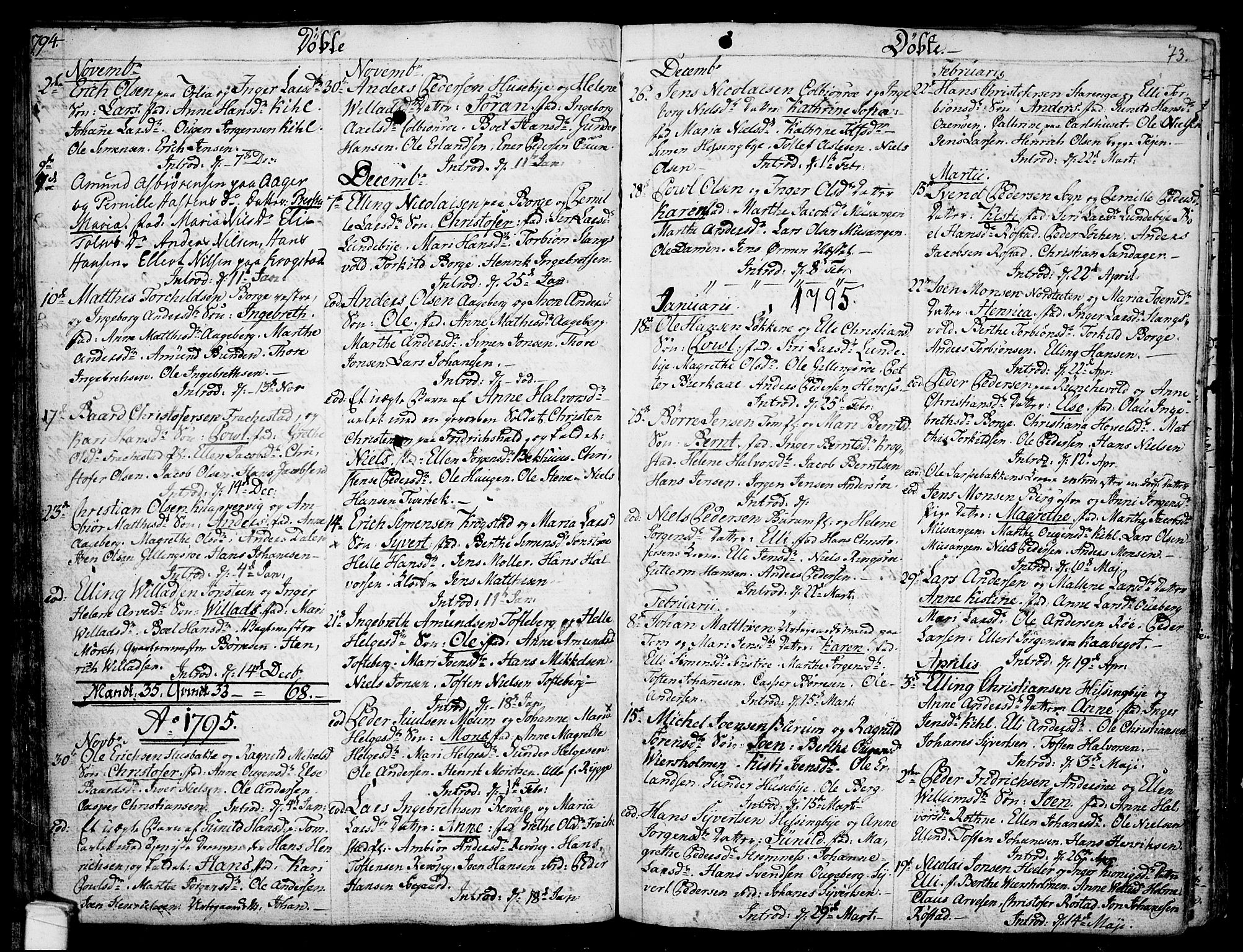 Råde prestekontor kirkebøker, AV/SAO-A-2009/F/Fa/L0002: Parish register (official) no. 2, 1762-1806, p. 73