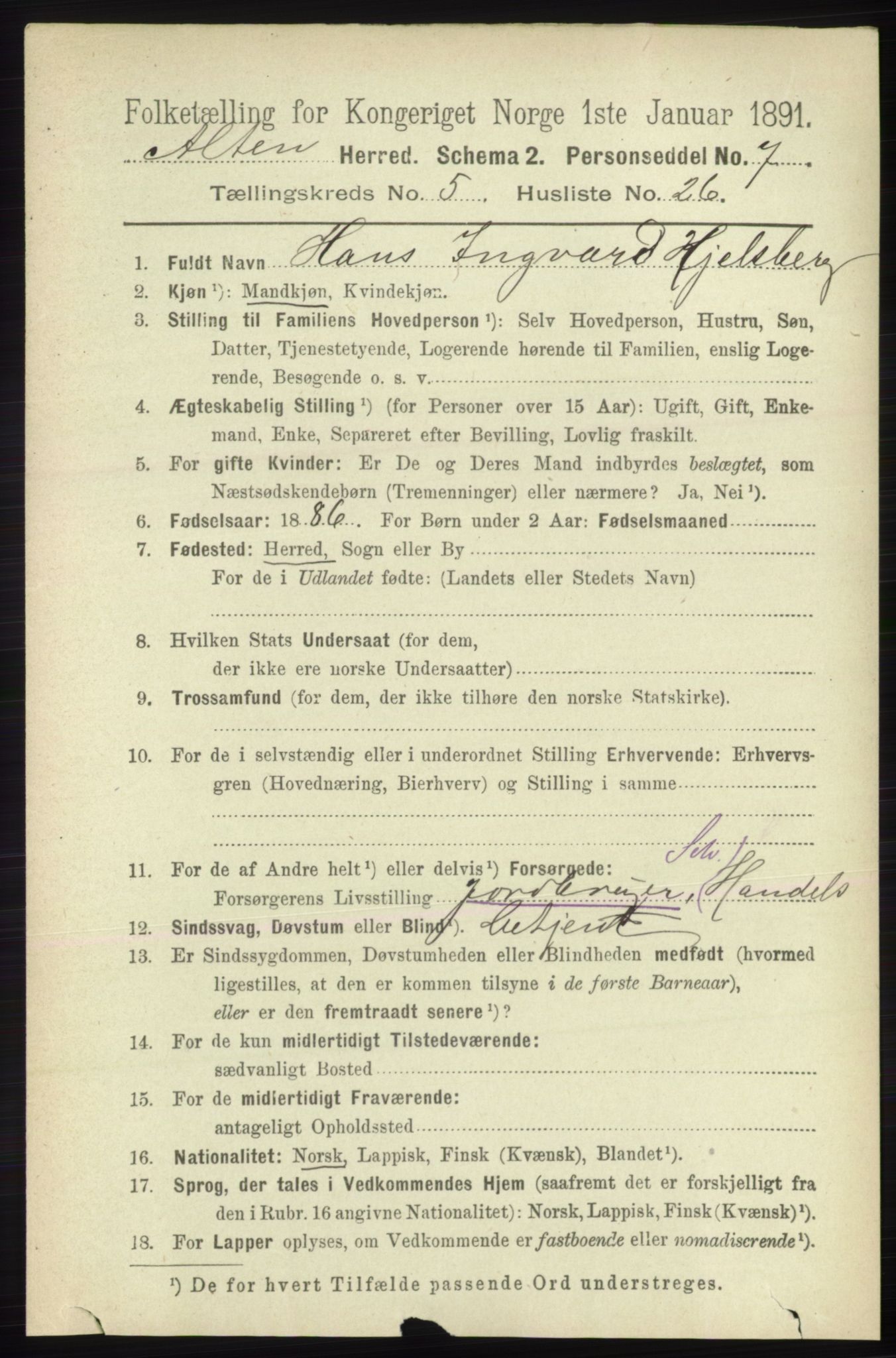 RA, 1891 census for 2012 Alta, 1891, p. 1804