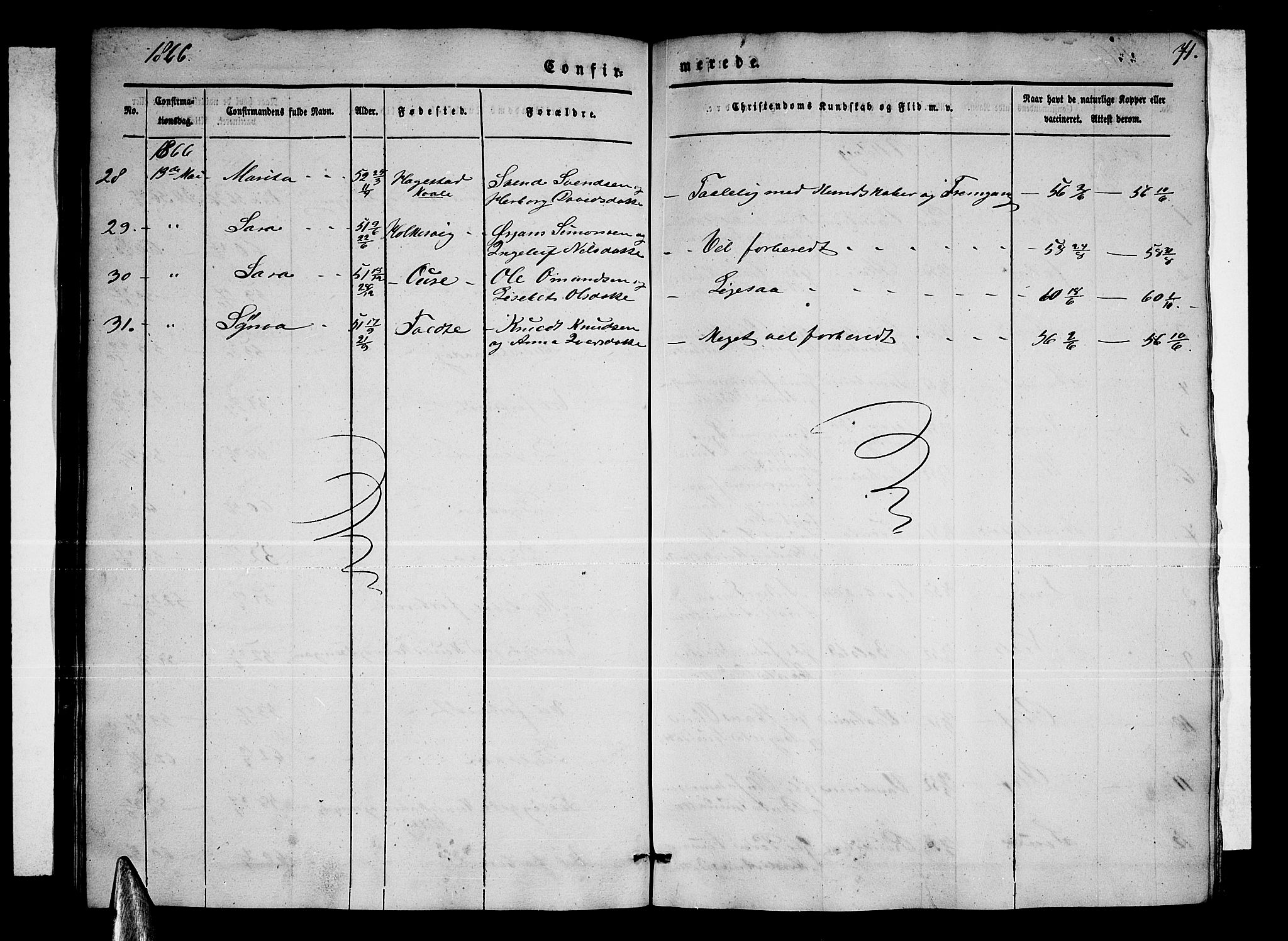 Ulvik sokneprestembete, AV/SAB-A-78801/H/Hab: Parish register (copy) no. A 1, 1855-1868, p. 71