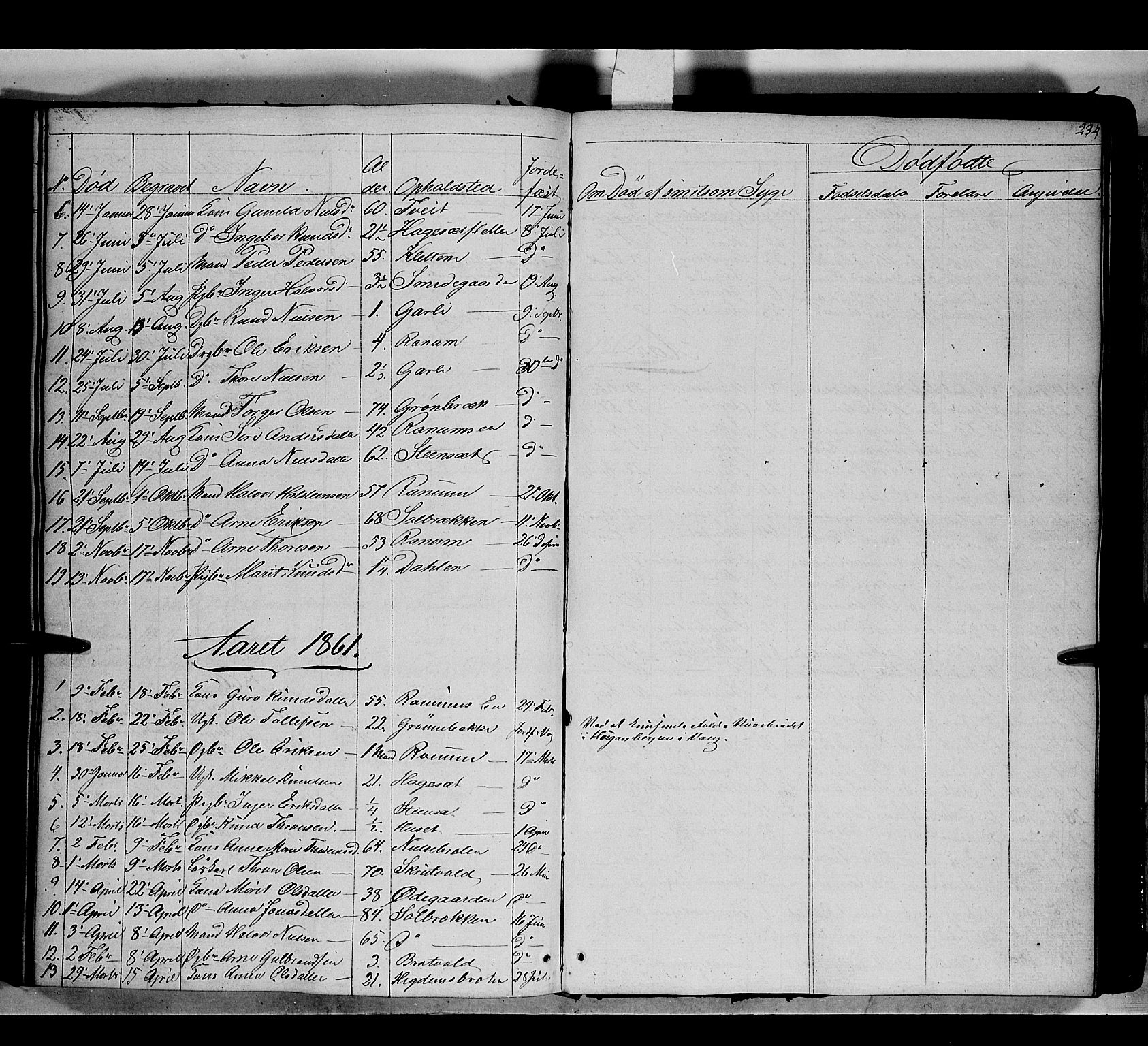 Nord-Aurdal prestekontor, SAH/PREST-132/H/Ha/Haa/L0007: Parish register (official) no. 7, 1842-1863, p. 234