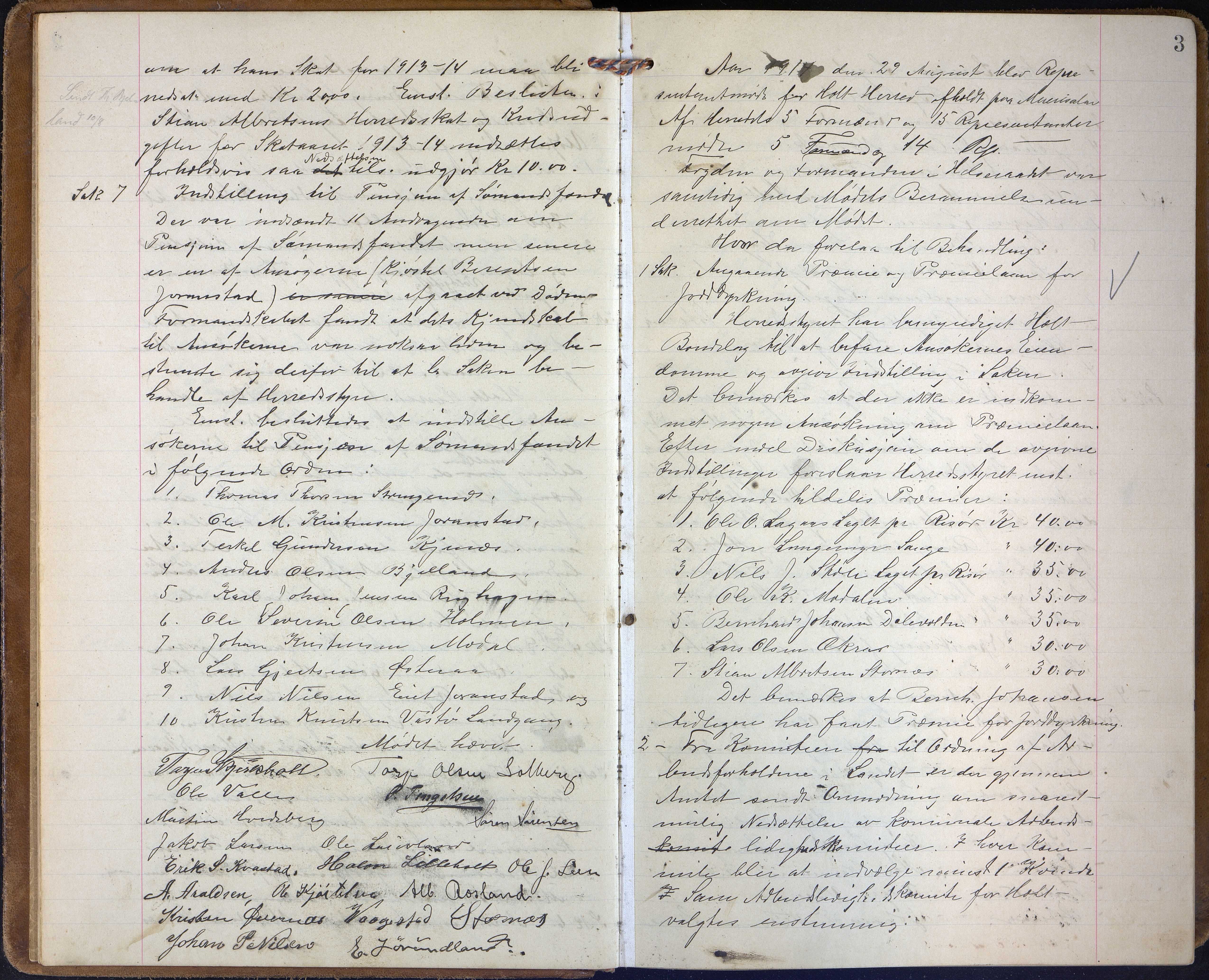 Holt kommune, AAMA/KA0914a-PK/01/L0005: Forhandlingsprotokoll, 1914-1921, p. 3