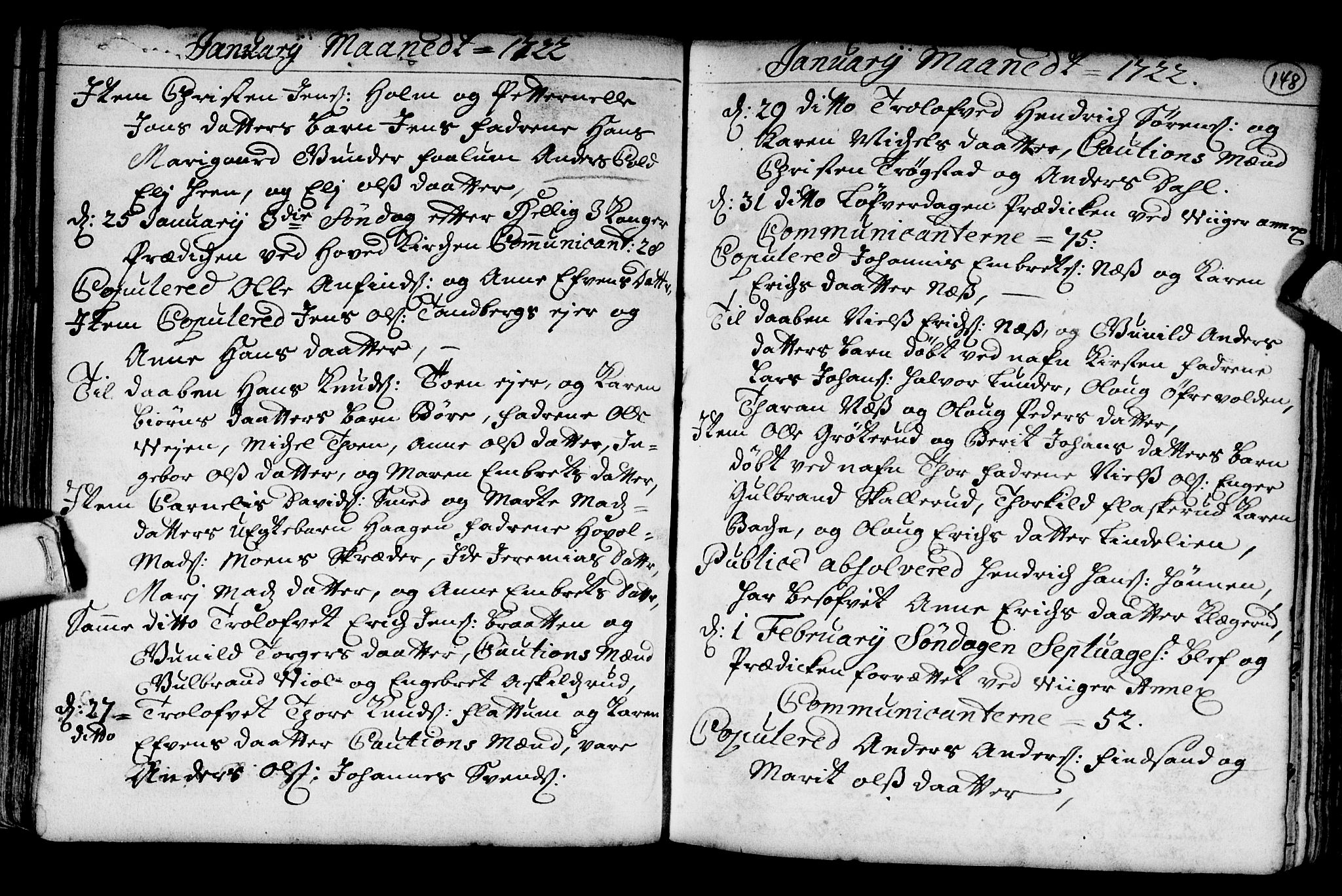 Norderhov kirkebøker, AV/SAKO-A-237/G/Ga/L0001: Parish register (copy) no. I 1, 1717-1725, p. 148