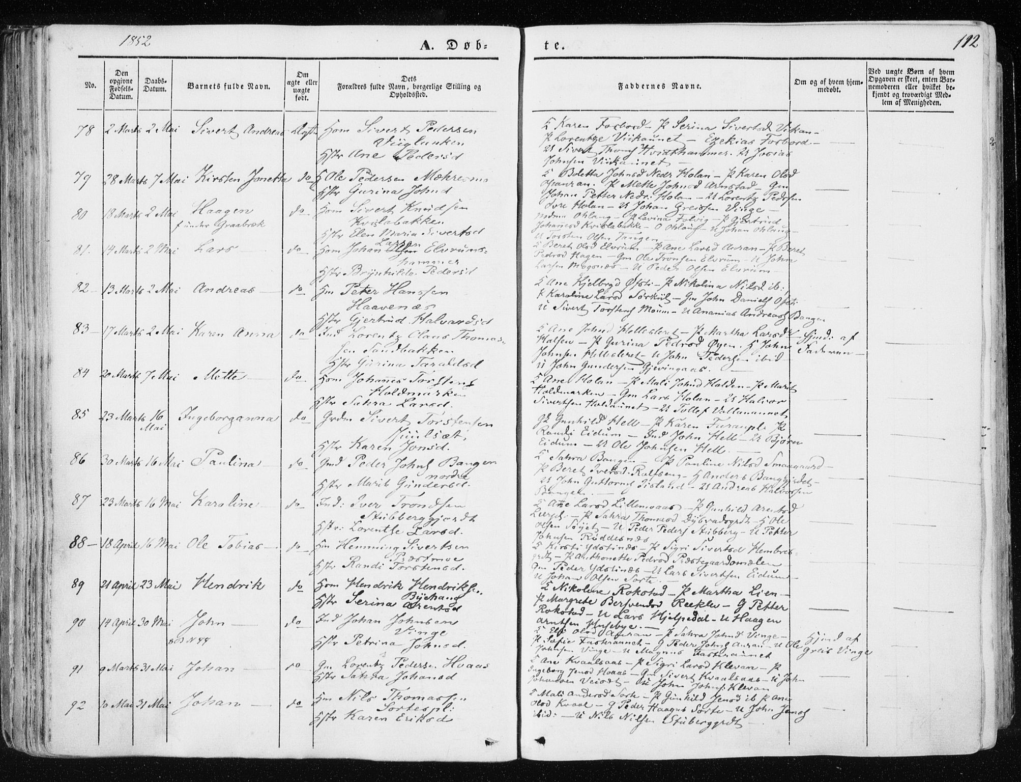 Ministerialprotokoller, klokkerbøker og fødselsregistre - Nord-Trøndelag, SAT/A-1458/709/L0074: Parish register (official) no. 709A14, 1845-1858, p. 112