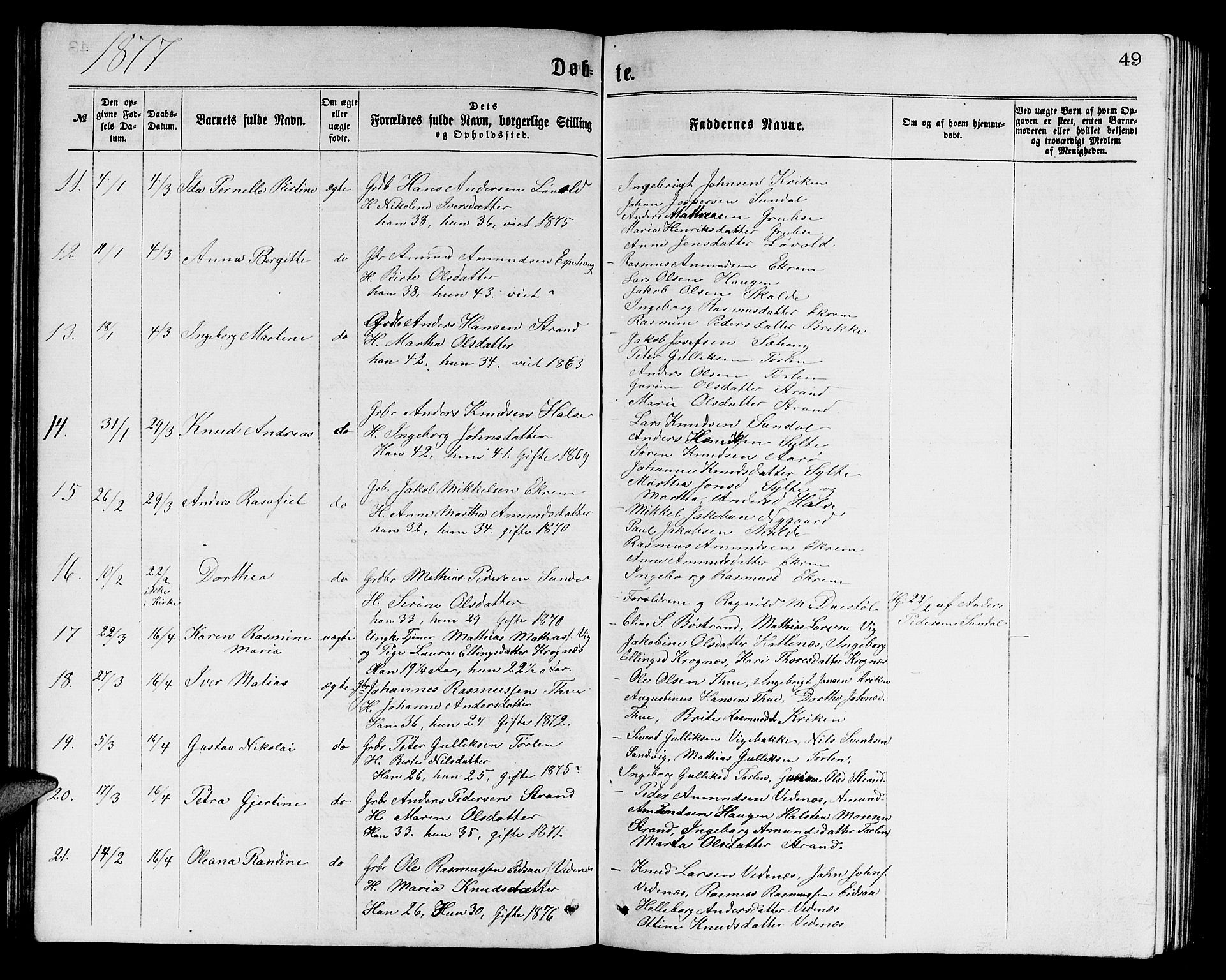 Ministerialprotokoller, klokkerbøker og fødselsregistre - Møre og Romsdal, SAT/A-1454/501/L0016: Parish register (copy) no. 501C02, 1868-1884, p. 49