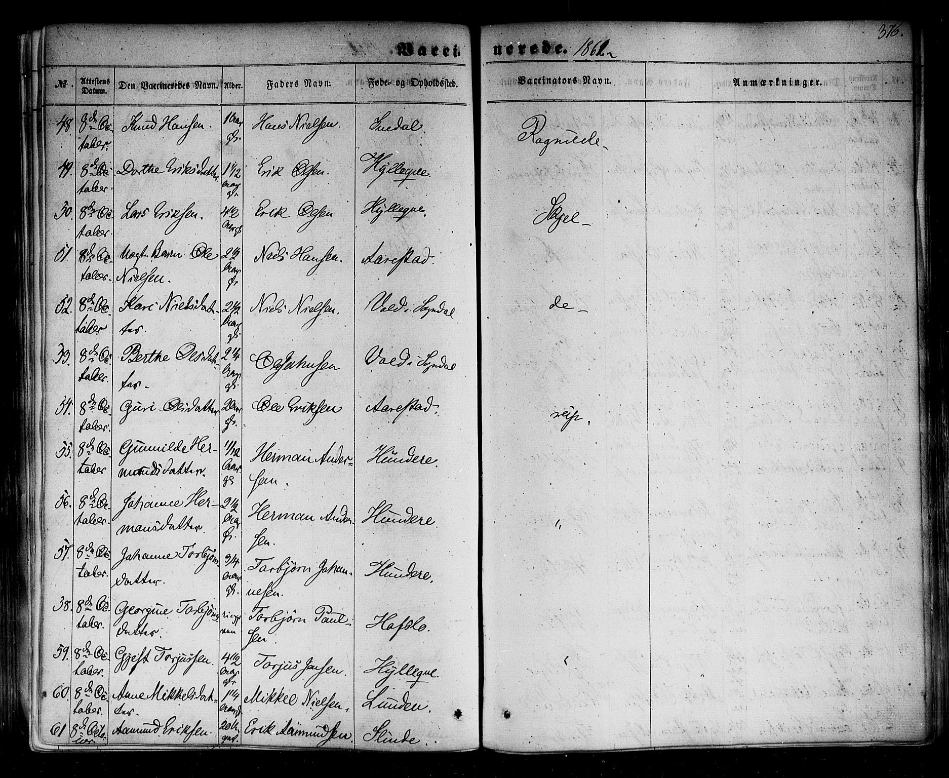 Sogndal sokneprestembete, AV/SAB-A-81301/H/Haa/Haaa/L0013: Parish register (official) no. A 13, 1859-1877, p. 376