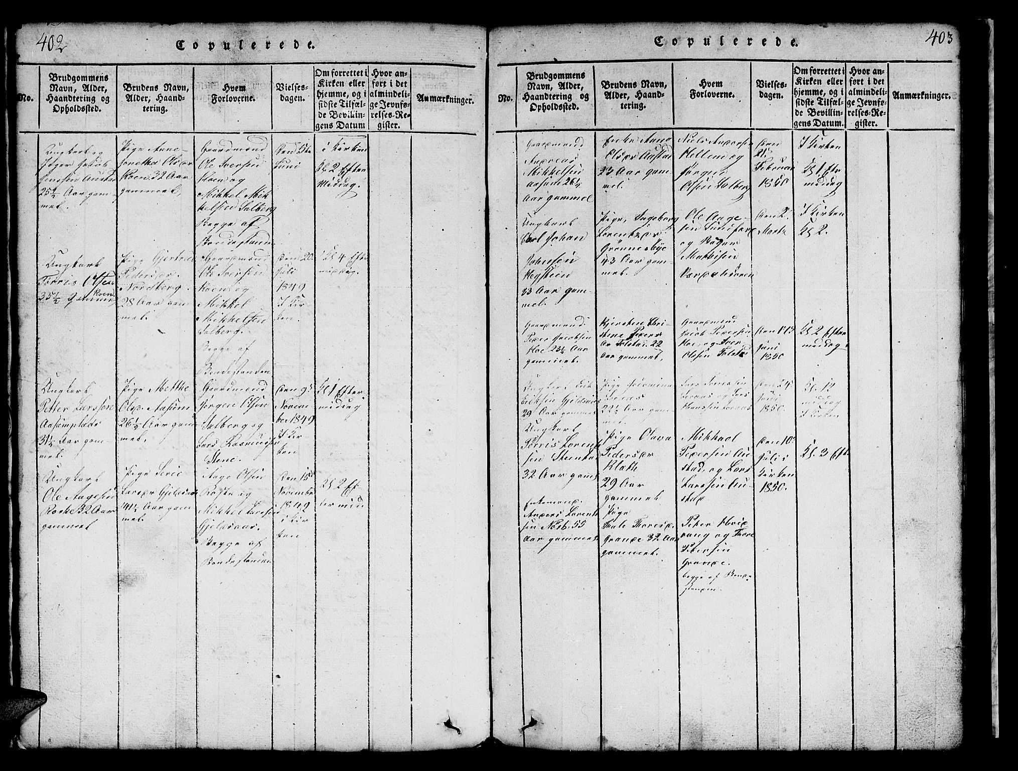 Ministerialprotokoller, klokkerbøker og fødselsregistre - Nord-Trøndelag, AV/SAT-A-1458/731/L0310: Parish register (copy) no. 731C01, 1816-1874, p. 402-403