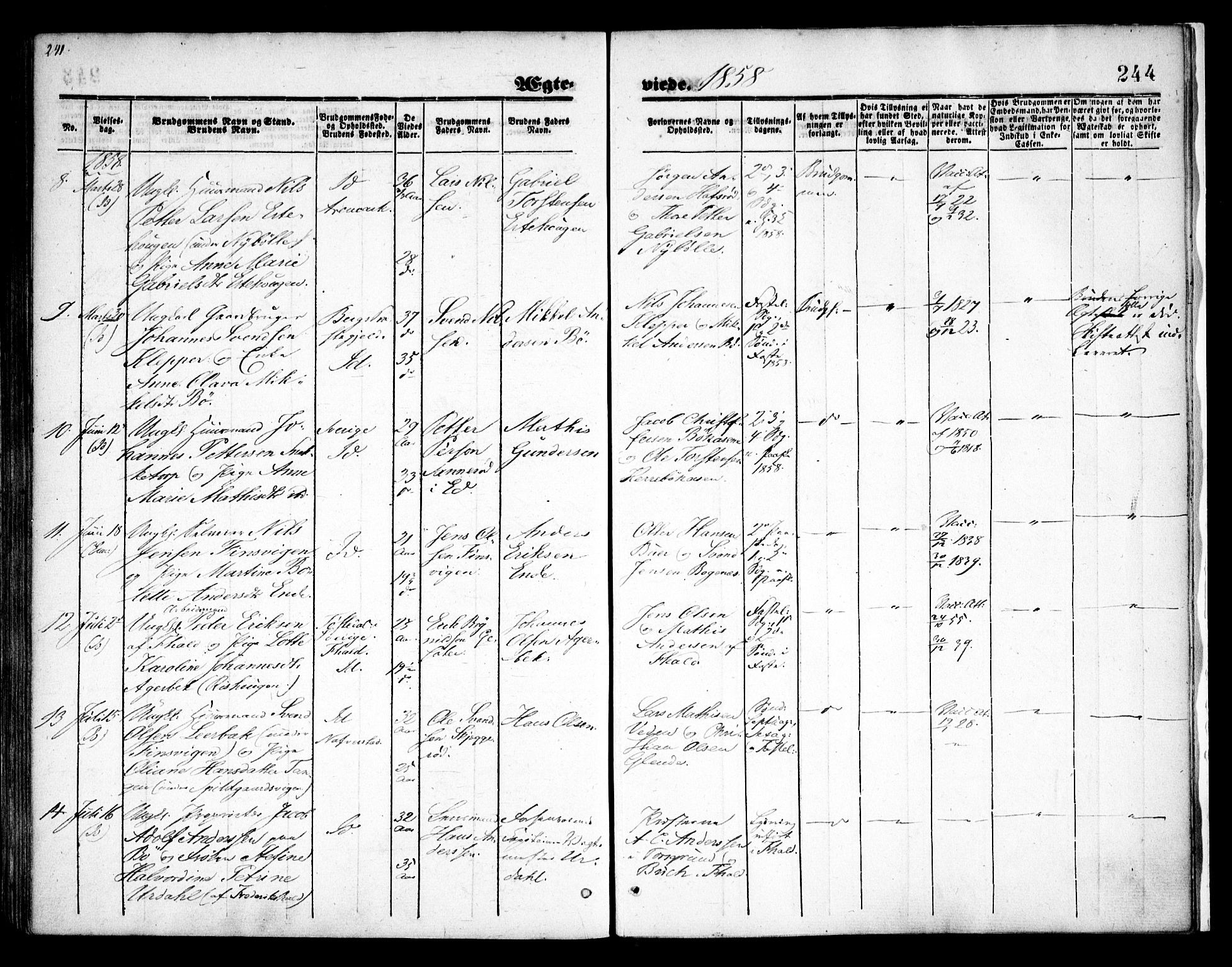 Idd prestekontor Kirkebøker, AV/SAO-A-10911/F/Fc/L0004a: Parish register (official) no. III 4A, 1848-1860, p. 244