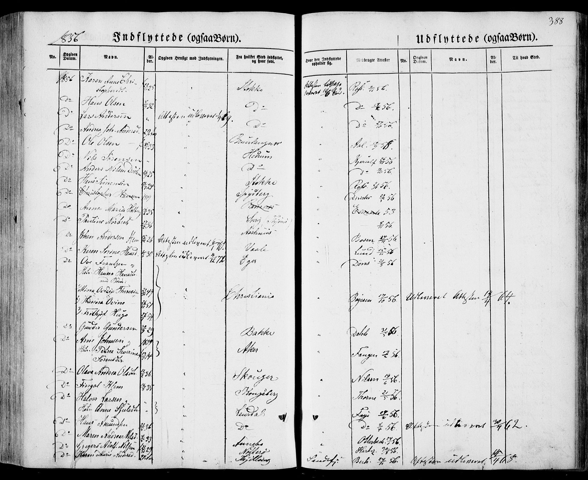 Sandar kirkebøker, SAKO/A-243/F/Fa/L0006: Parish register (official) no. 6, 1847-1860, p. 388