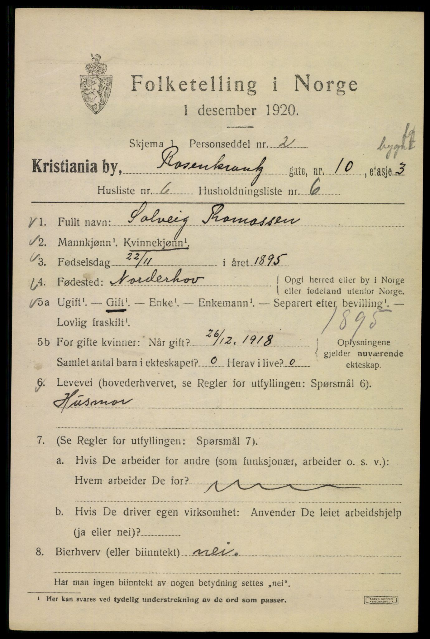 SAO, 1920 census for Kristiania, 1920, p. 466861