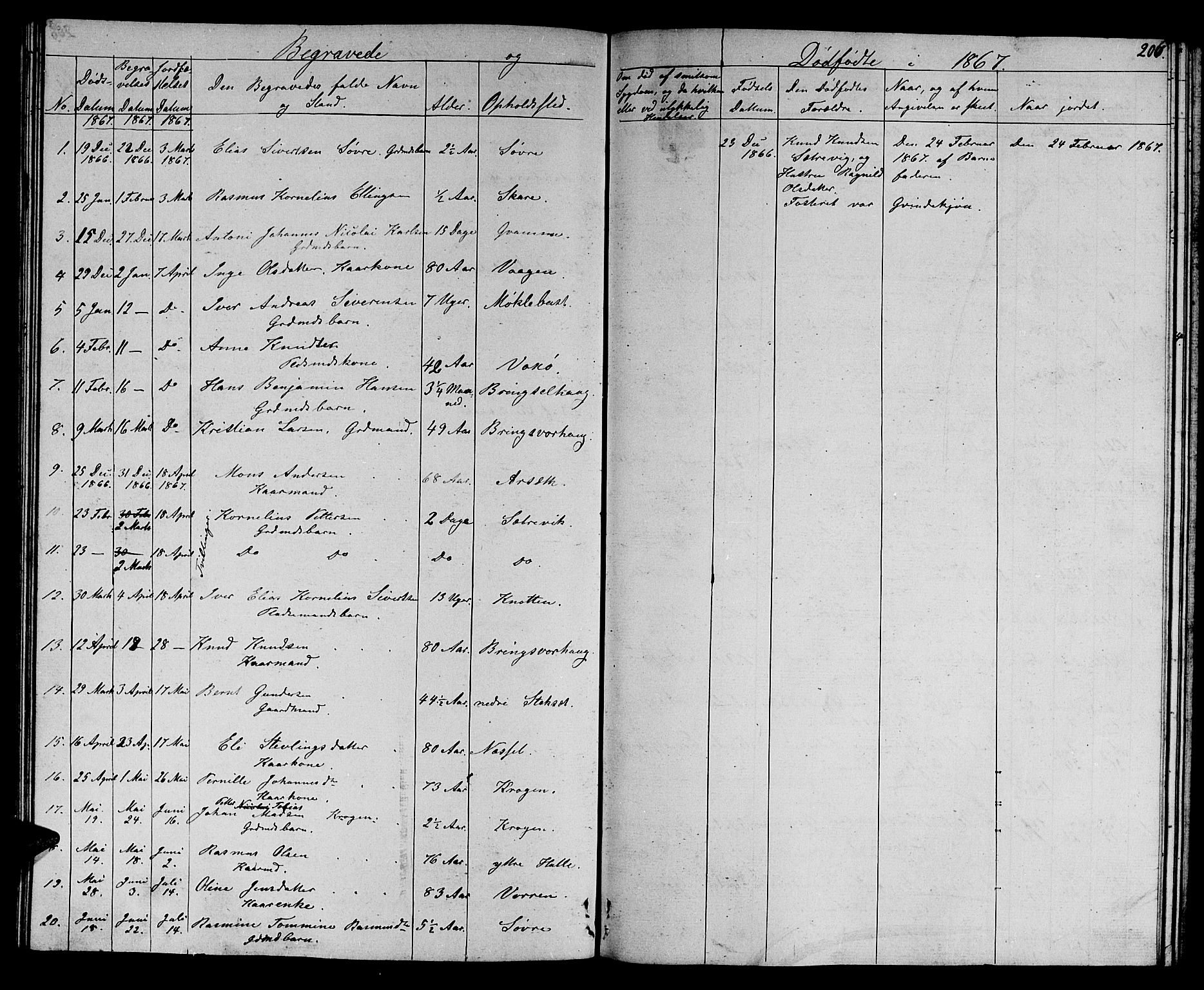 Ministerialprotokoller, klokkerbøker og fødselsregistre - Møre og Romsdal, AV/SAT-A-1454/503/L0047: Parish register (copy) no. 503C02, 1854-1884, p. 206