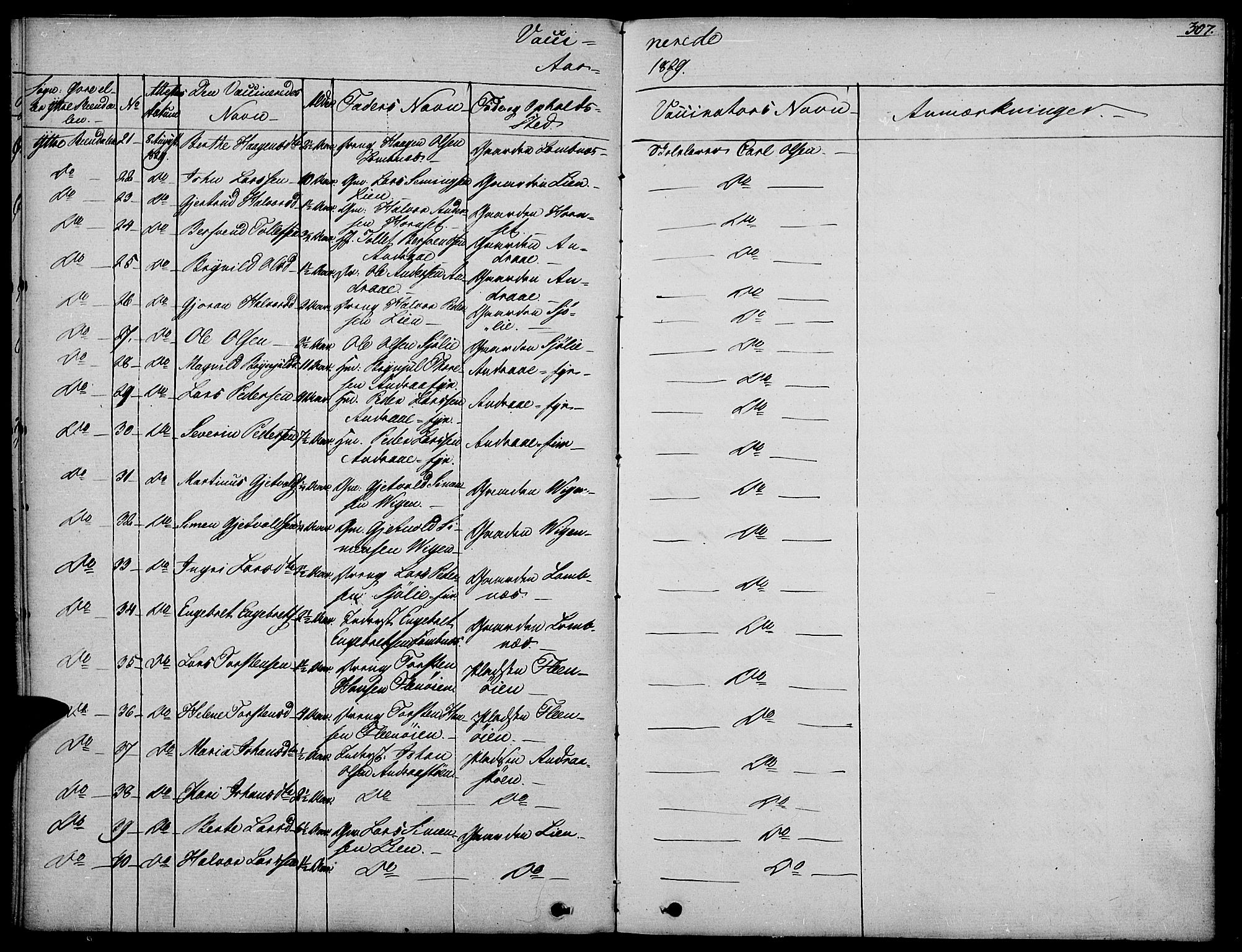 Rendalen prestekontor, SAH/PREST-054/H/Ha/Haa/L0004: Parish register (official) no. 4, 1829-1852, p. 307