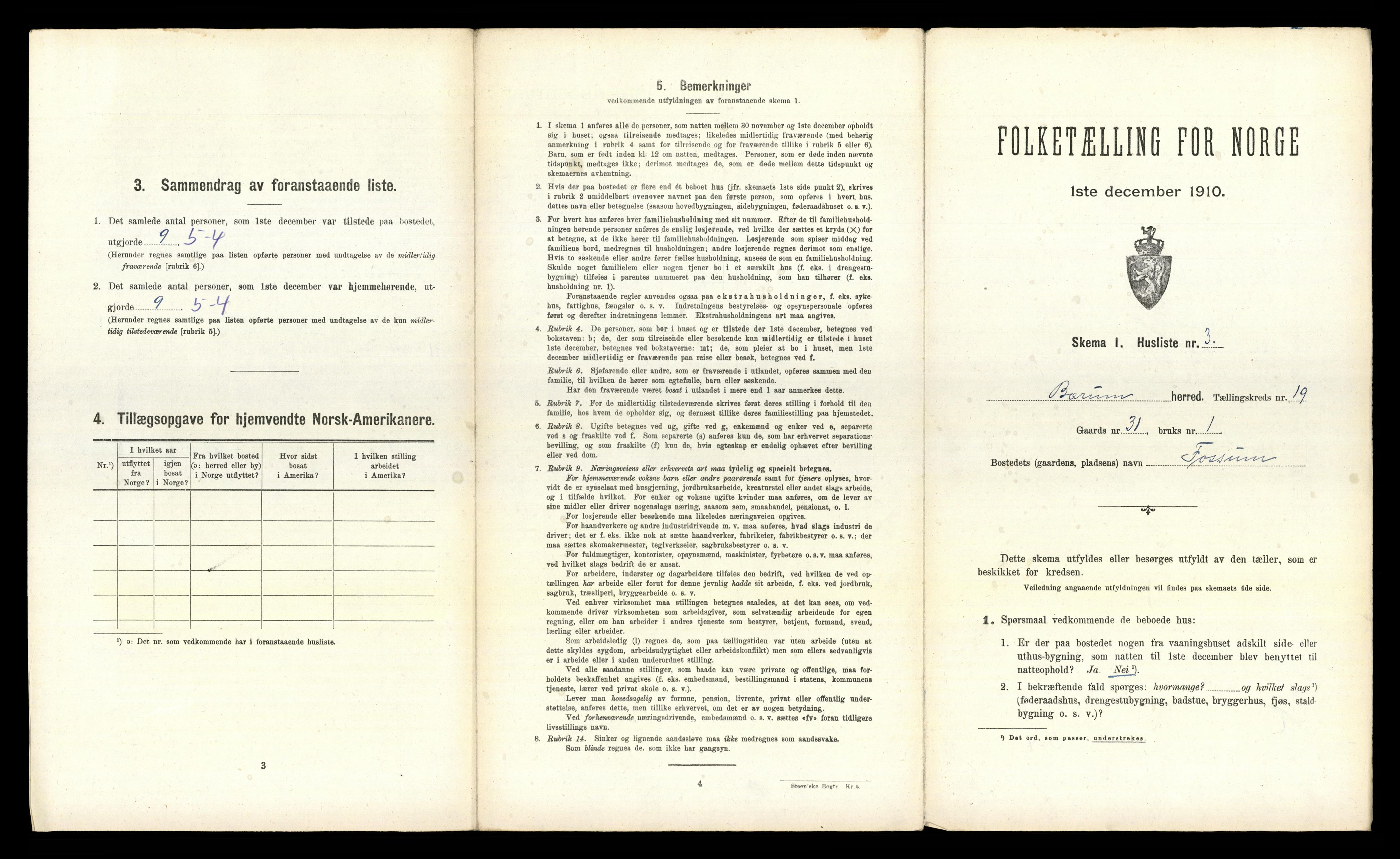 RA, 1910 census for Bærum, 1910, p. 2907