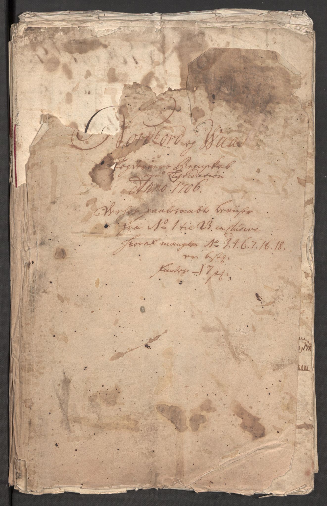 Rentekammeret inntil 1814, Reviderte regnskaper, Fogderegnskap, AV/RA-EA-4092/R51/L3188: Fogderegnskap Nordhordland og Voss, 1706-1707, p. 3