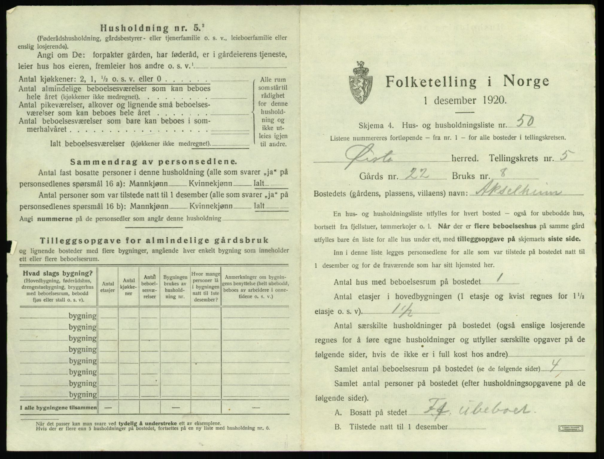 SAT, 1920 census for Ørsta, 1920, p. 602