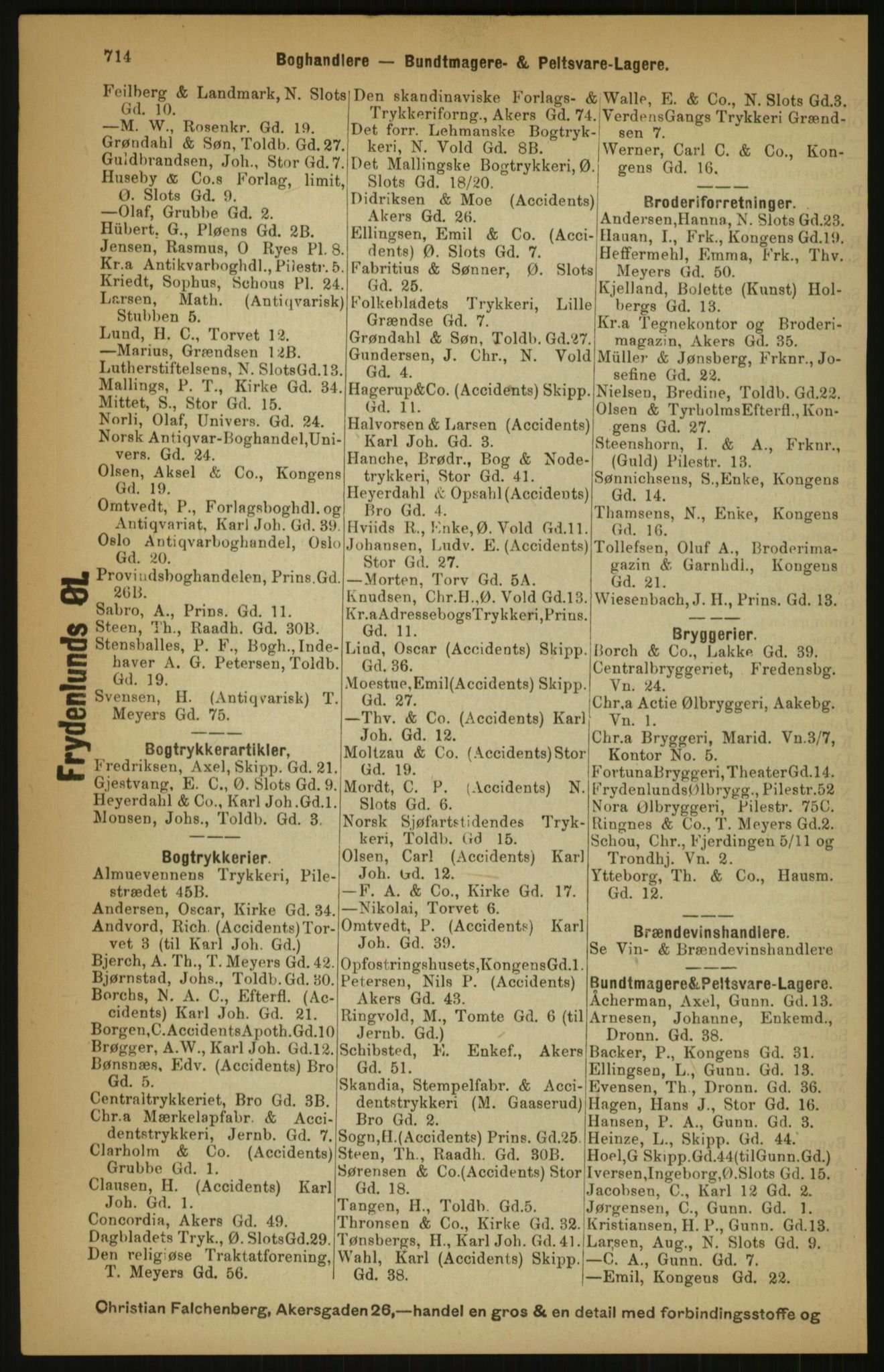 Kristiania/Oslo adressebok, PUBL/-, 1891, p. 714