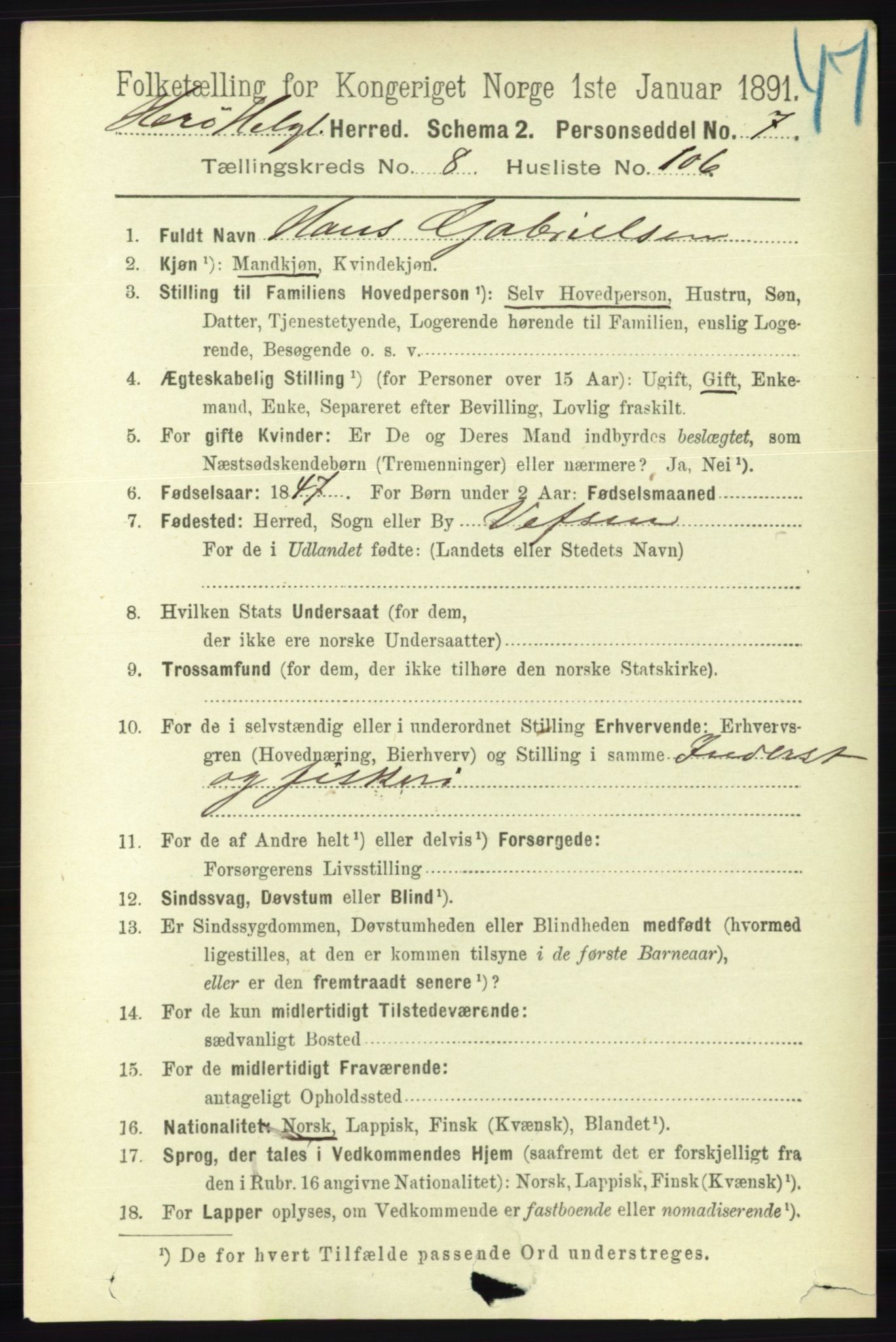 RA, 1891 census for 1818 Herøy, 1891, p. 3312