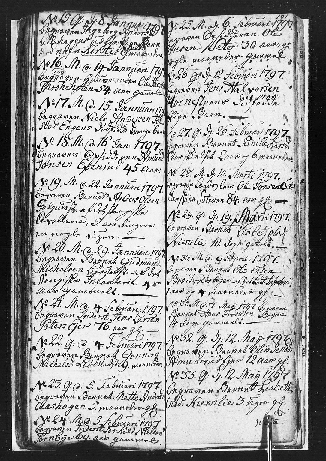 Romedal prestekontor, SAH/PREST-004/L/L0002: Parish register (copy) no. 2, 1795-1800, p. 100-101