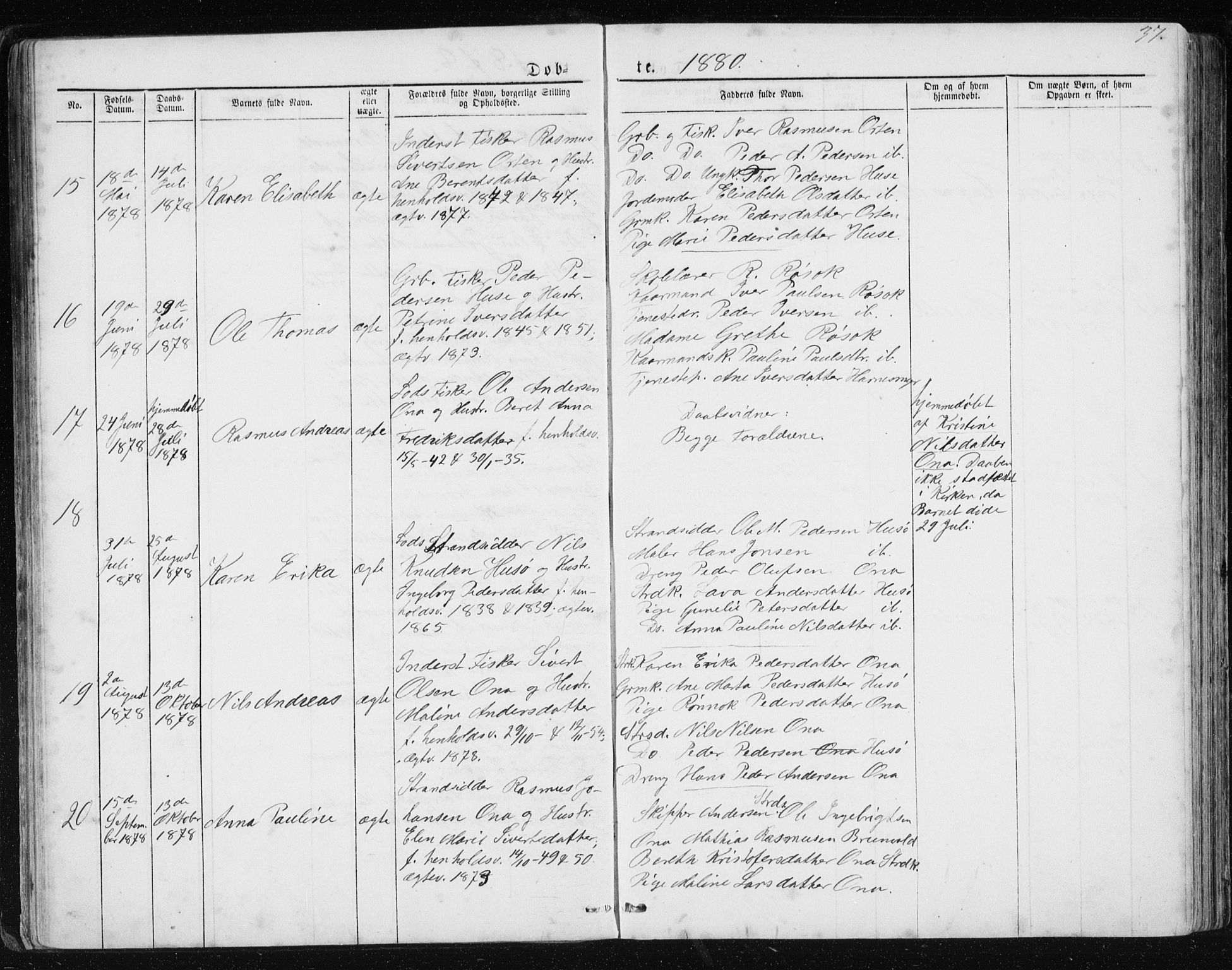 Ministerialprotokoller, klokkerbøker og fødselsregistre - Møre og Romsdal, AV/SAT-A-1454/561/L0732: Parish register (copy) no. 561C02, 1867-1900, p. 37