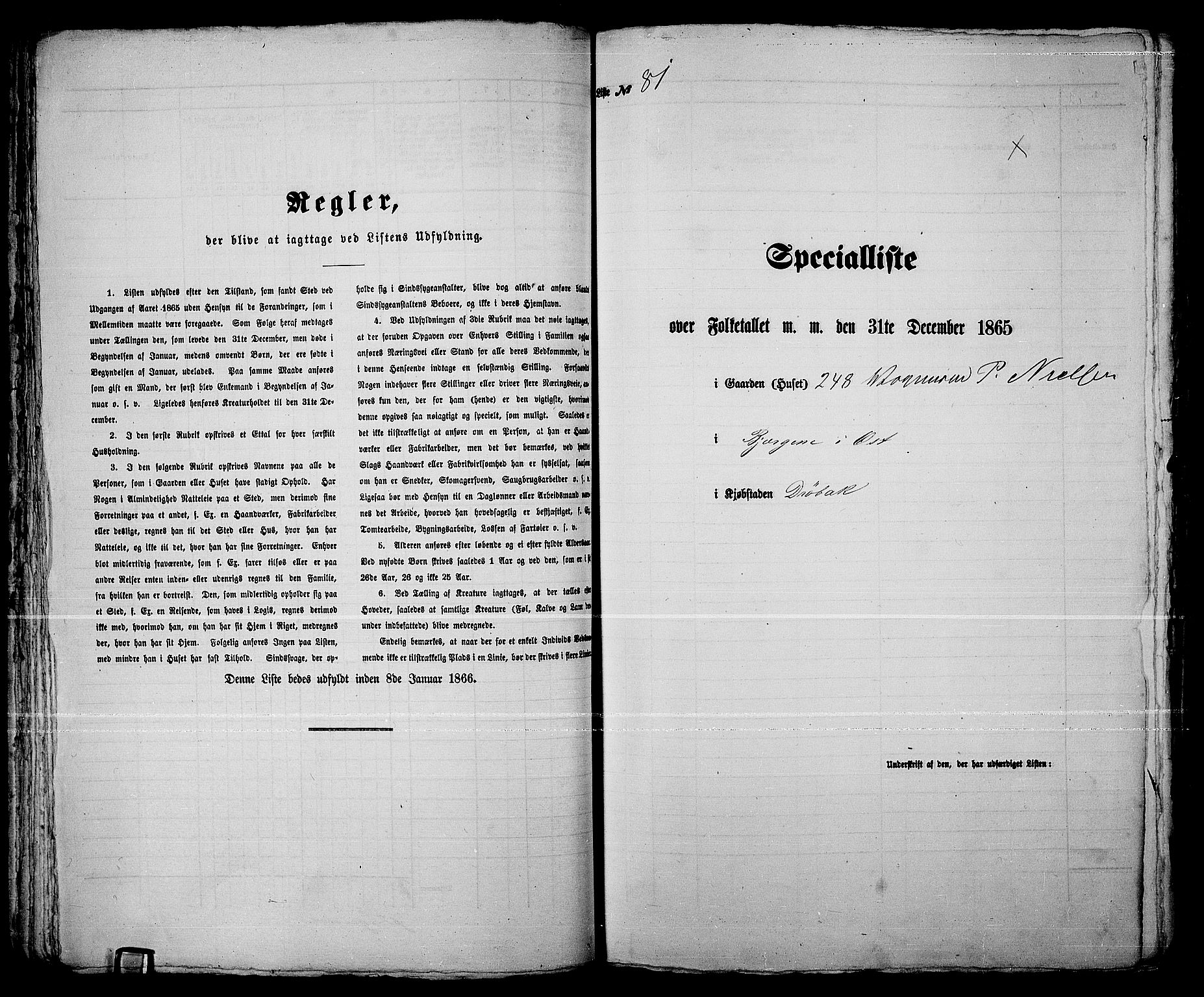 RA, 1865 census for Drøbak/Drøbak, 1865, p. 166