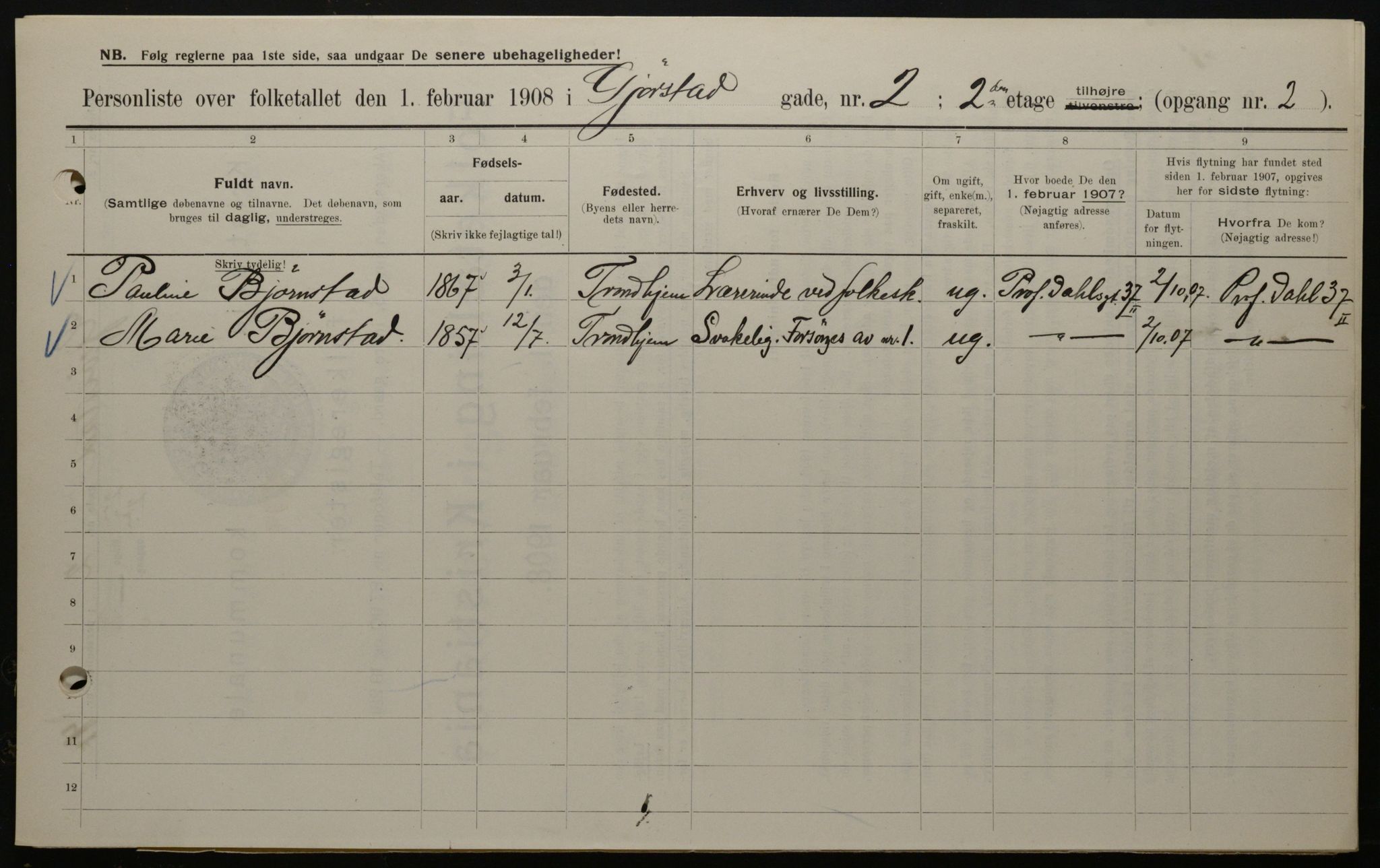 OBA, Municipal Census 1908 for Kristiania, 1908, p. 26370