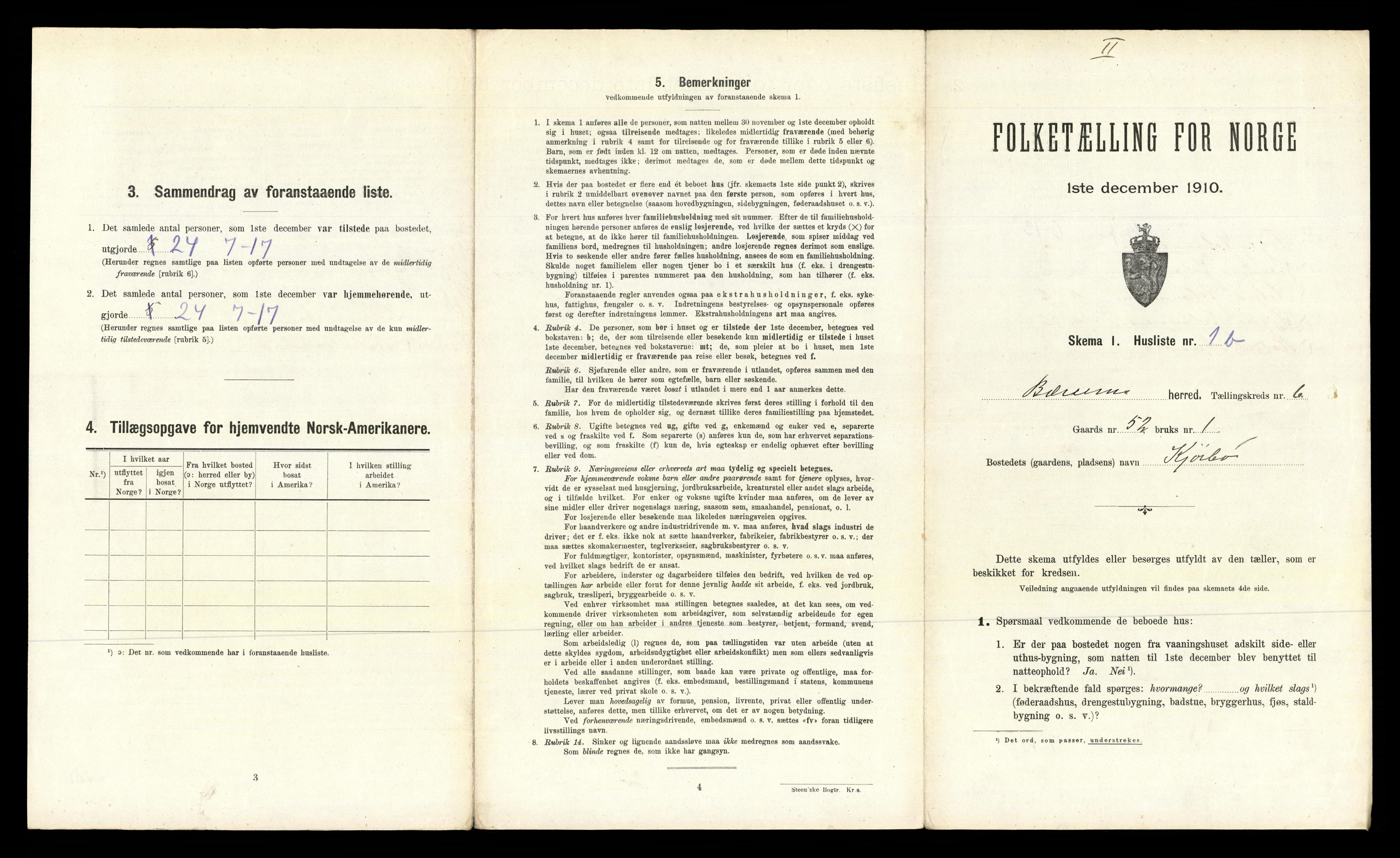 RA, 1910 census for Bærum, 1910, p. 963