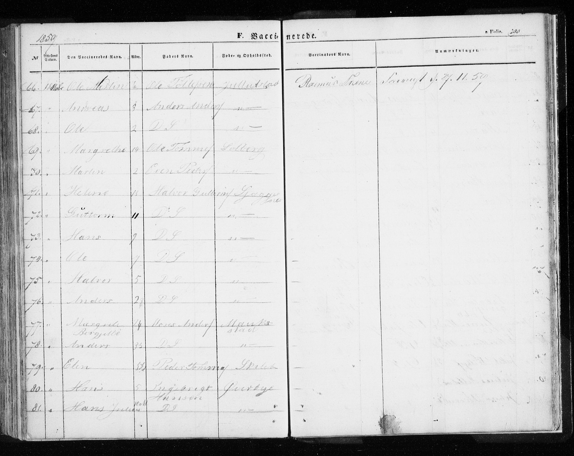 Målselv sokneprestembete, AV/SATØ-S-1311/G/Ga/Gaa/L0003kirke: Parish register (official) no. 3, 1853-1863, p. 290