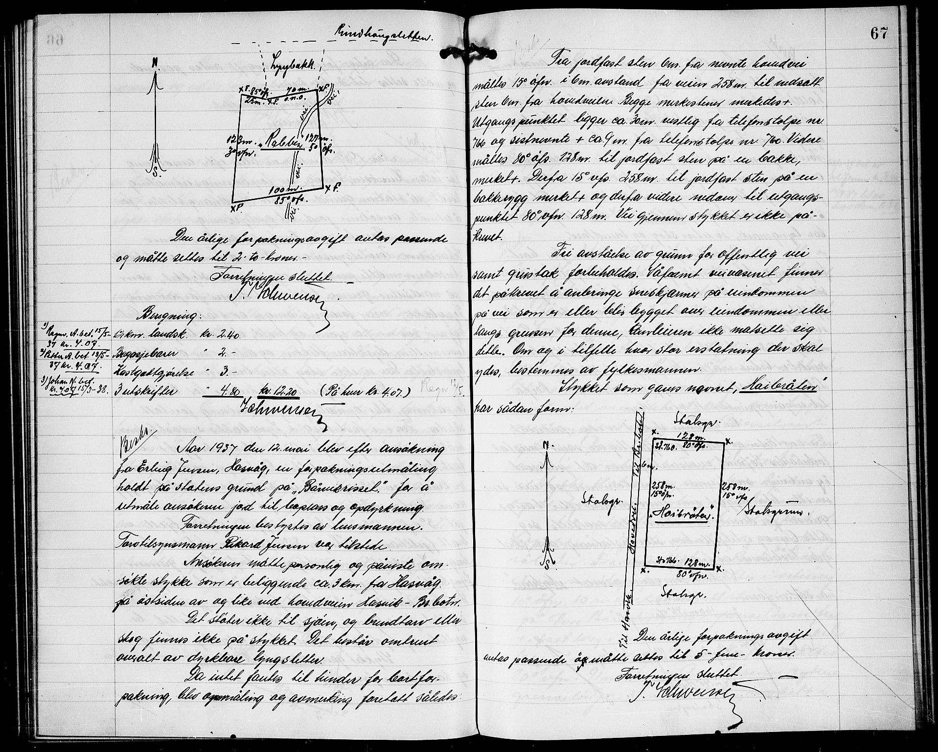 Lensmannen i Hasvik (hos Finnmarkseiendommen)*, FIEI/-, 1927-1938, p. 66b-67a