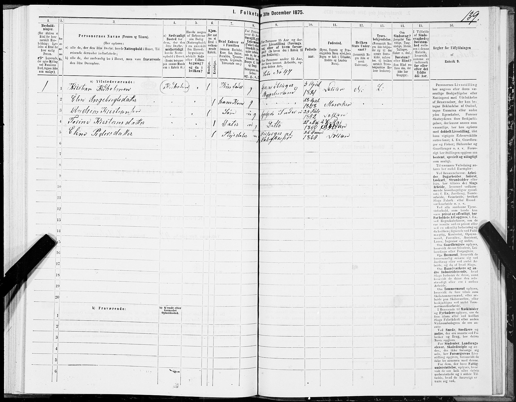 SAT, 1875 census for 1722P Ytterøy, 1875, p. 5139