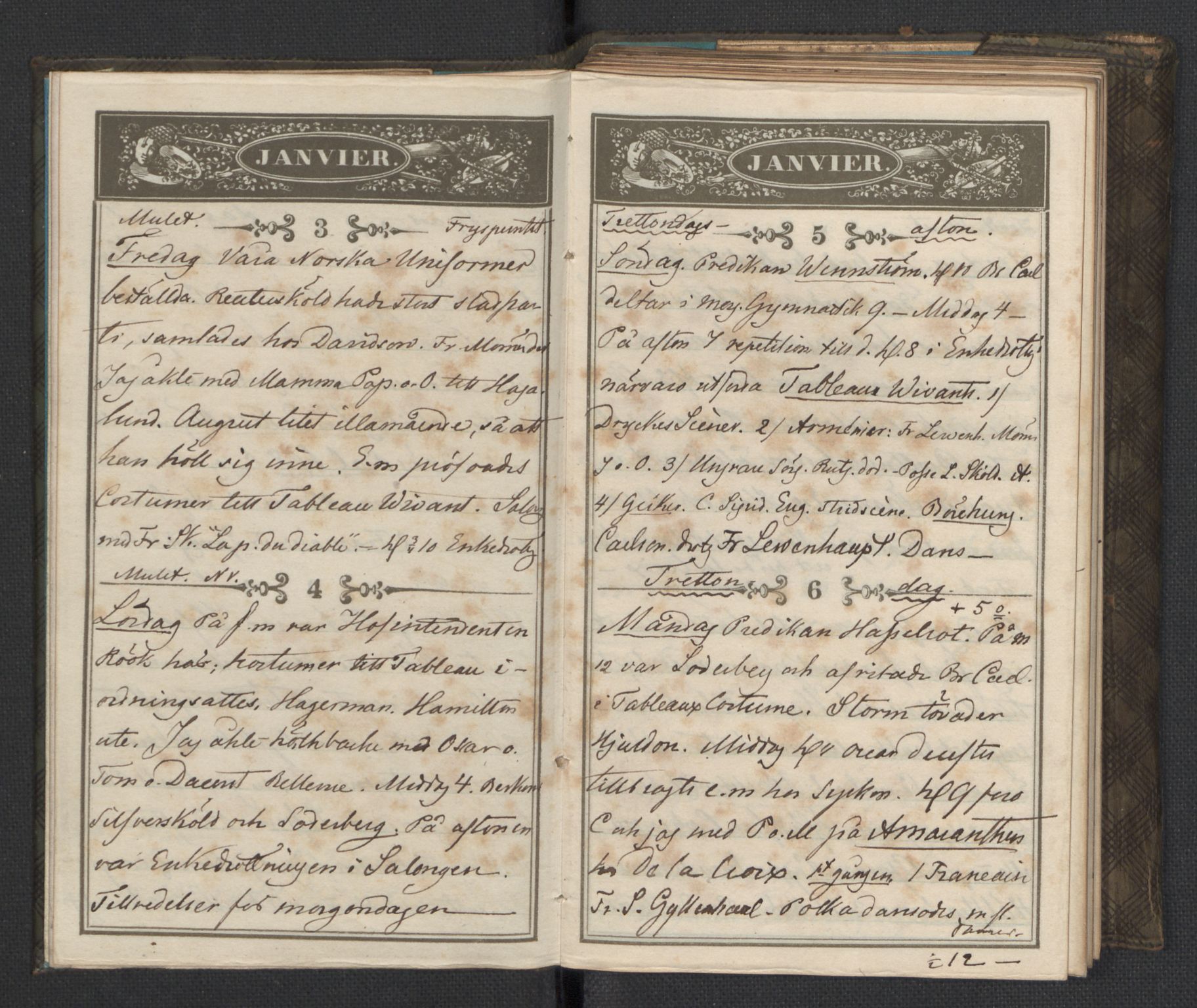 Bernadotte, AV/RA-PA-0318/F/L0001/0002: Privat materiale fra Bernadottefamilien / Dagbok, 1845, p. 7