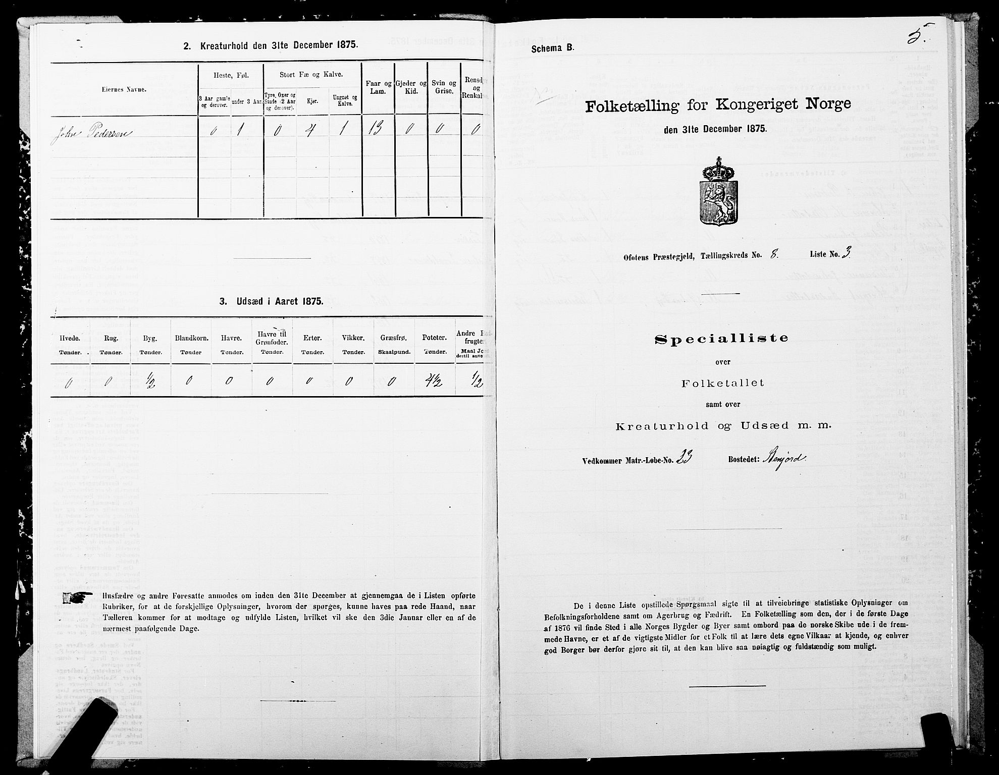 SATØ, 1875 census for 1914P Trondenes, 1875, p. 8005