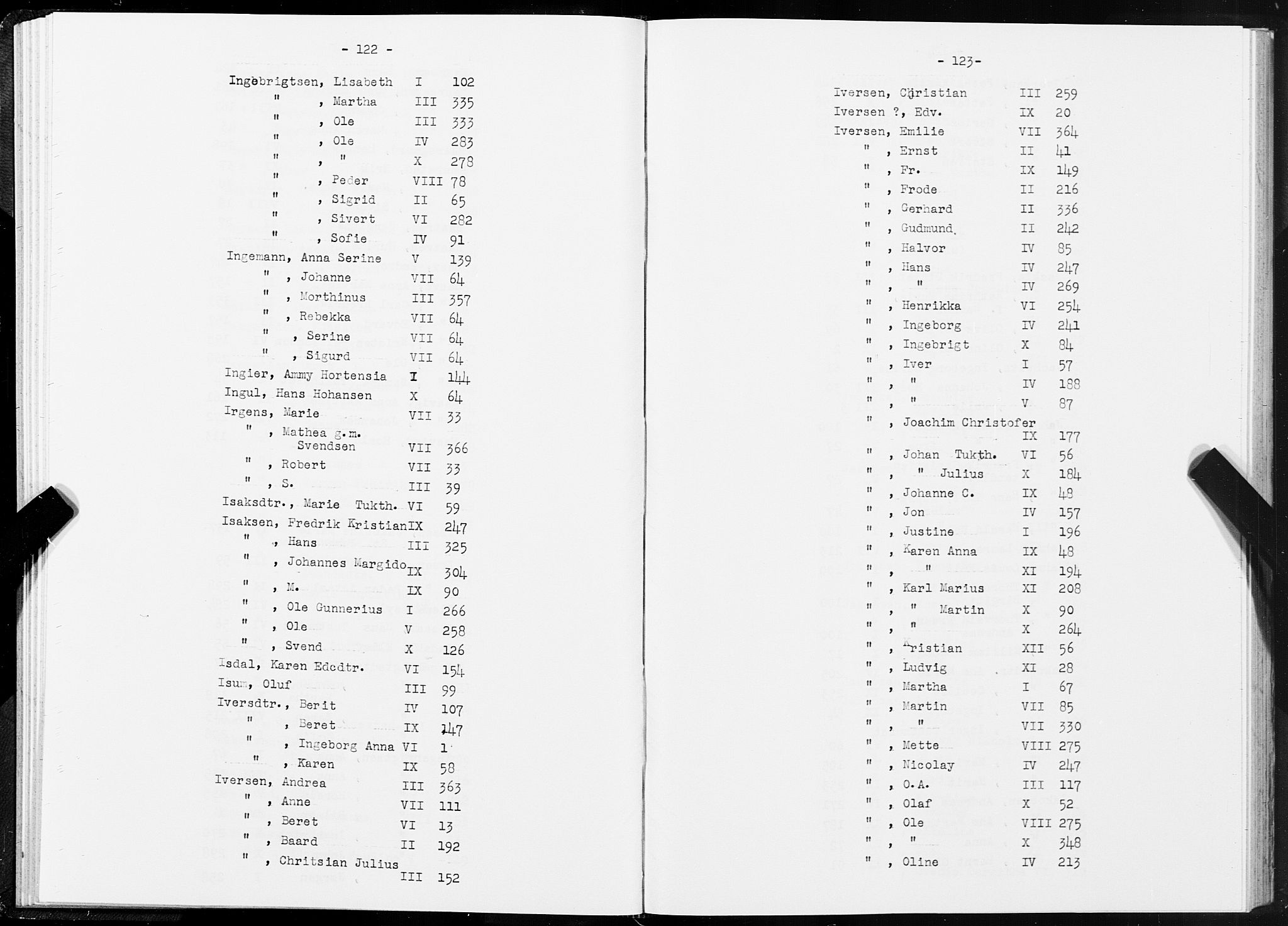 SAT, 1875 census for 1601 Trondheim, 1875, p. 122-123