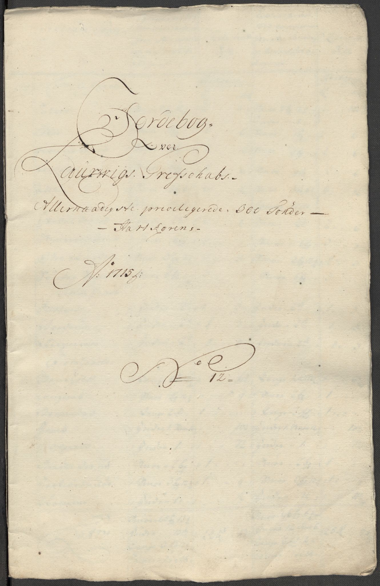 Rentekammeret inntil 1814, Reviderte regnskaper, Fogderegnskap, AV/RA-EA-4092/R33/L1986: Fogderegnskap Larvik grevskap, 1714-1715, p. 523