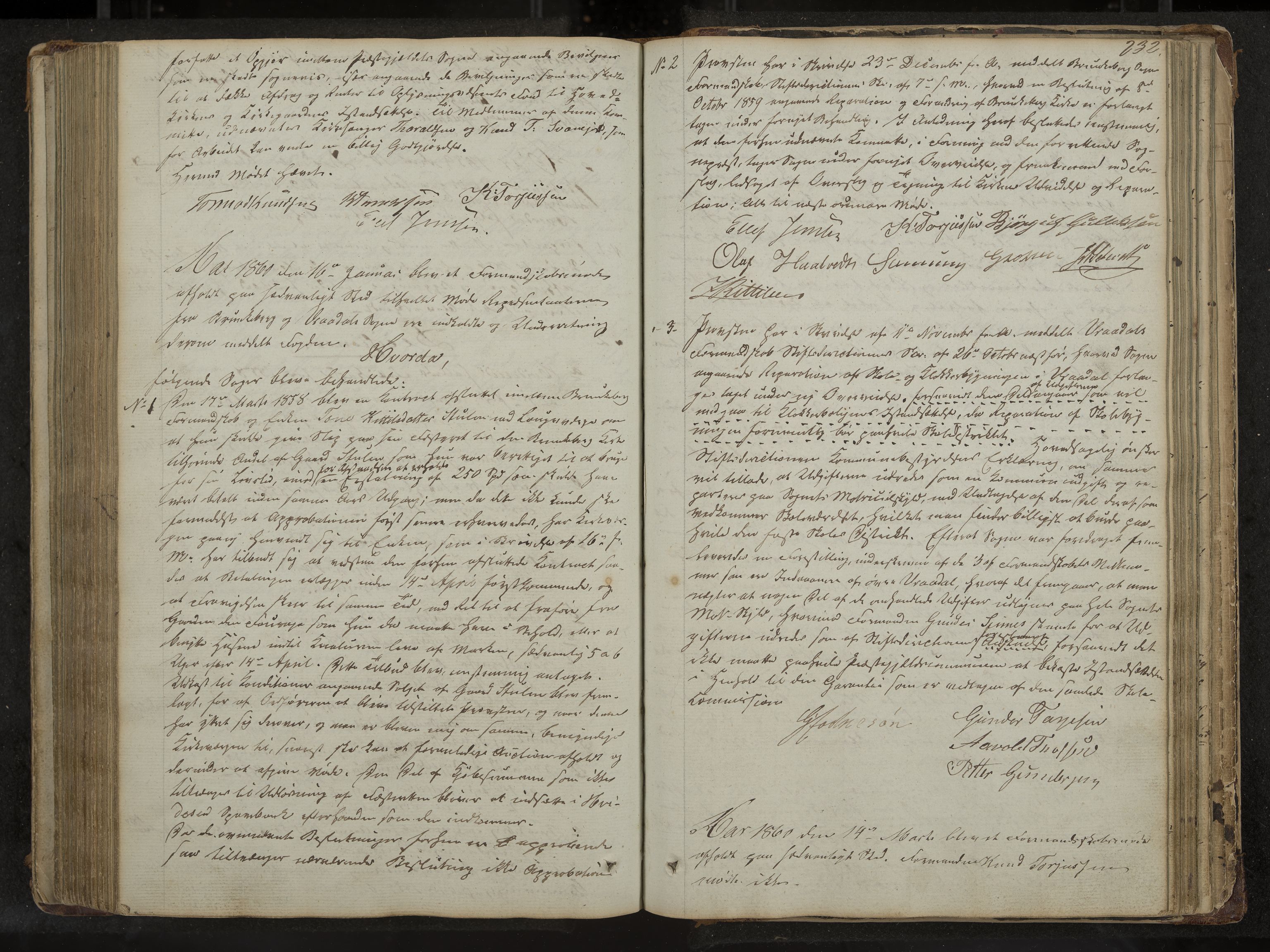 Kviteseid formannskap og sentraladministrasjon, IKAK/0829021/A/Aa/L0001: Møtebok med register, 1837-1866, p. 232