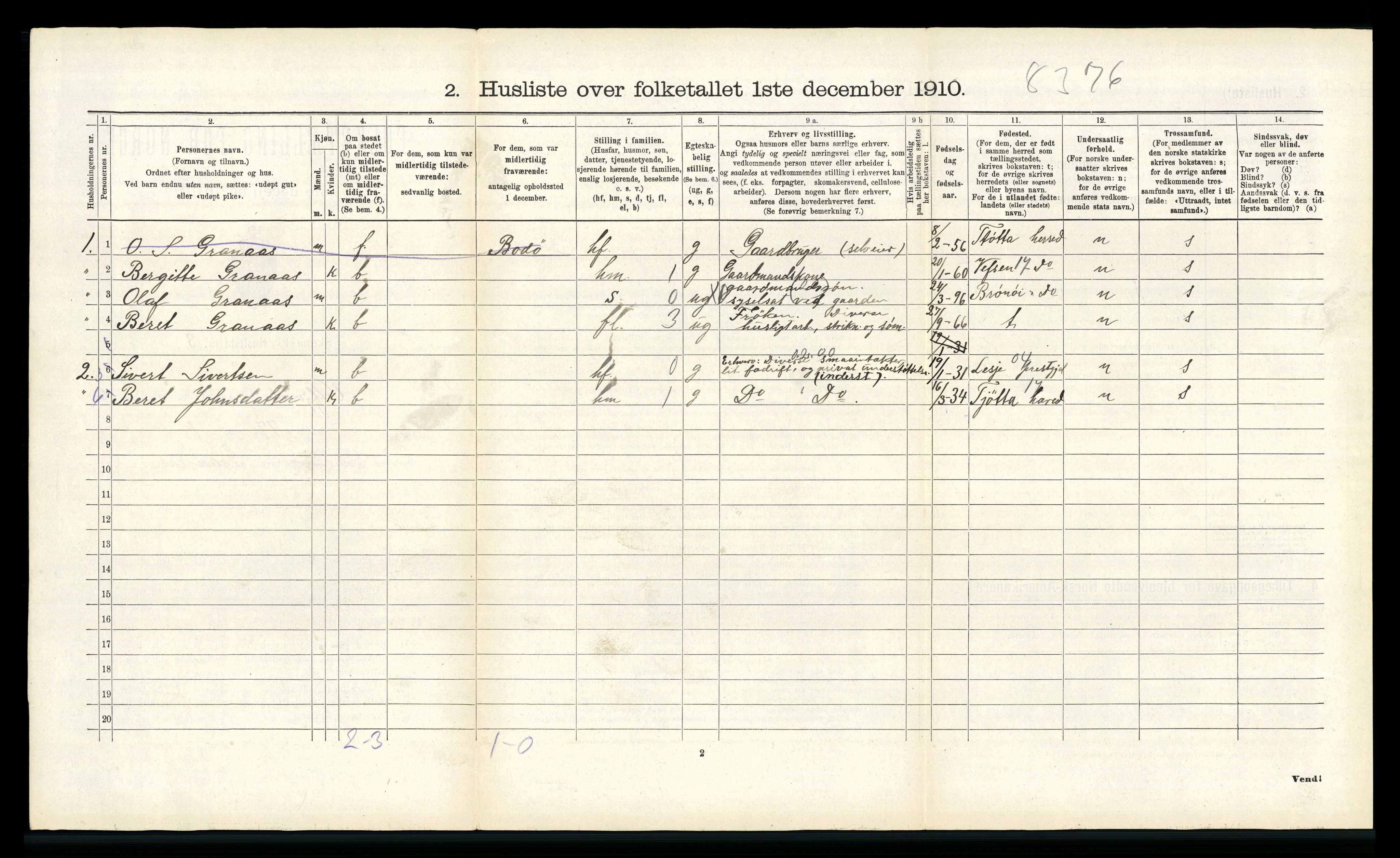 RA, 1910 census for Velfjord, 1910, p. 480