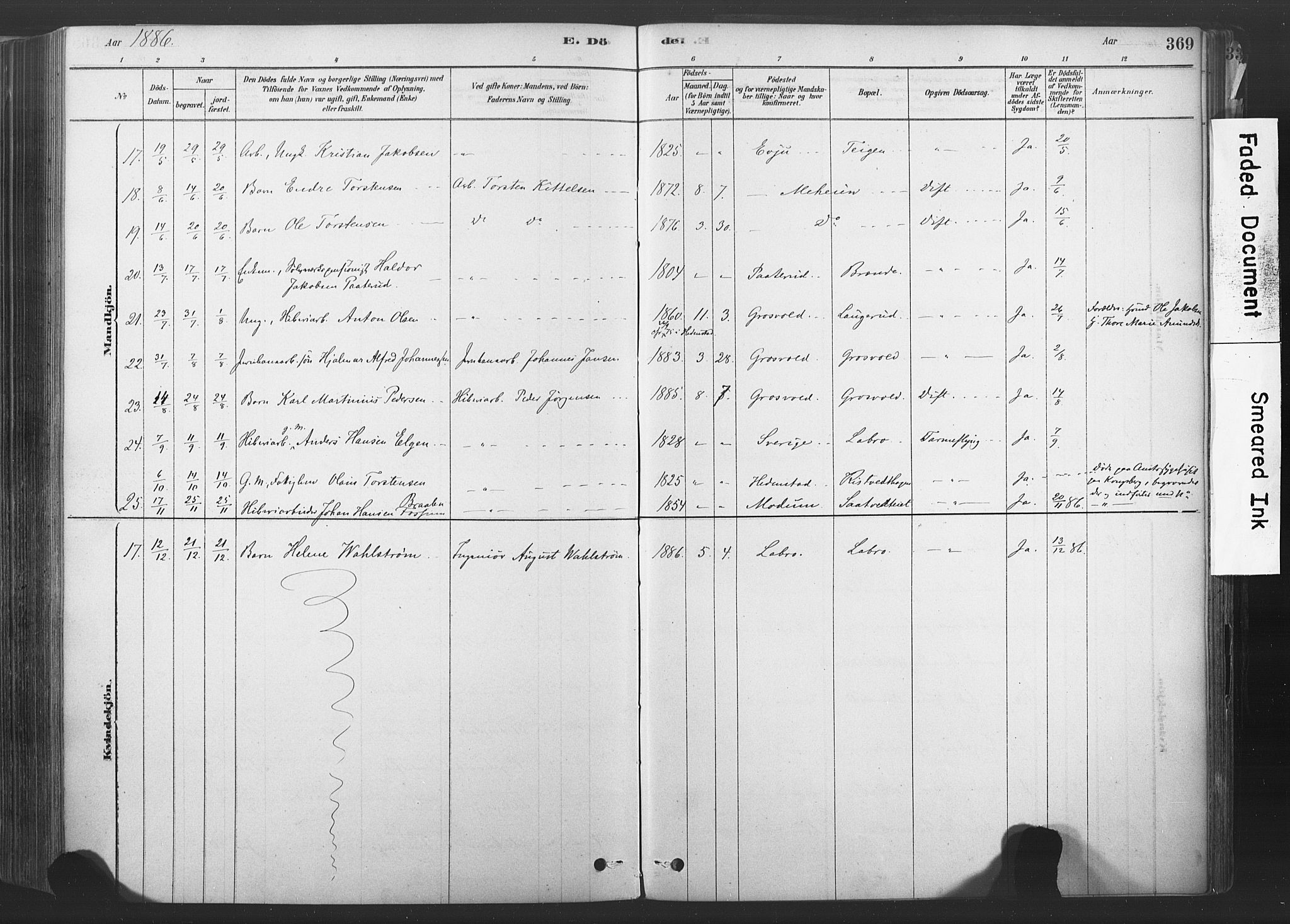 Sandsvær kirkebøker, AV/SAKO-A-244/F/Fd/L0001: Parish register (official) no. IV 1, 1878-1906, p. 369