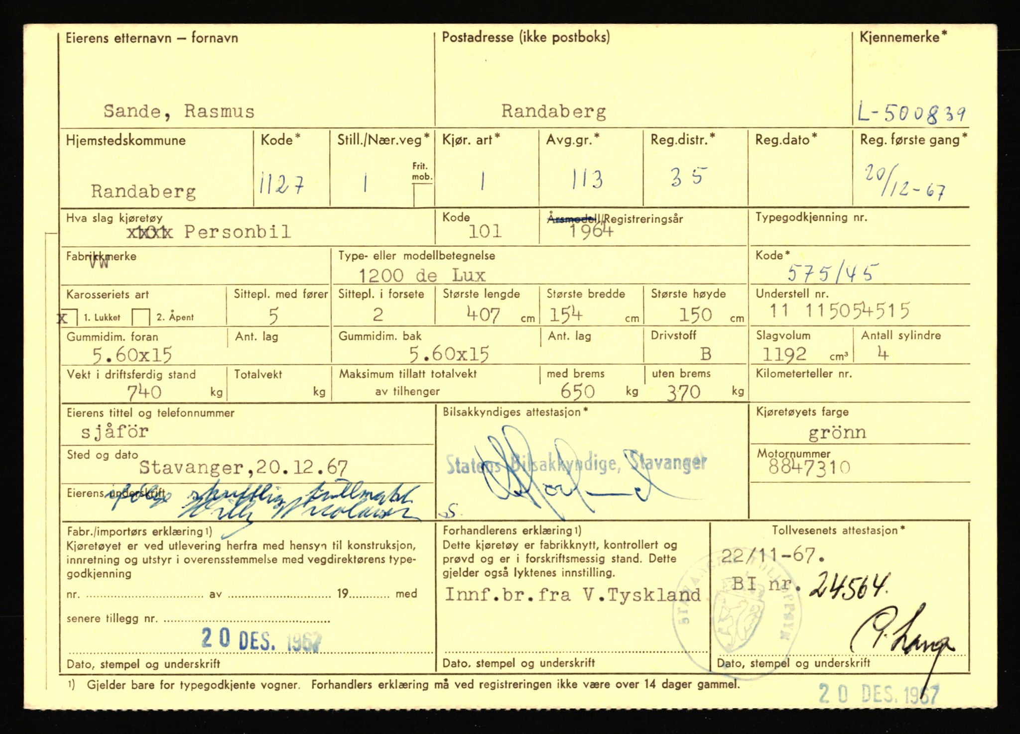 Stavanger trafikkstasjon, AV/SAST-A-101942/0/F/L0077: L-500000 - L-502999, 1930-1971, p. 595