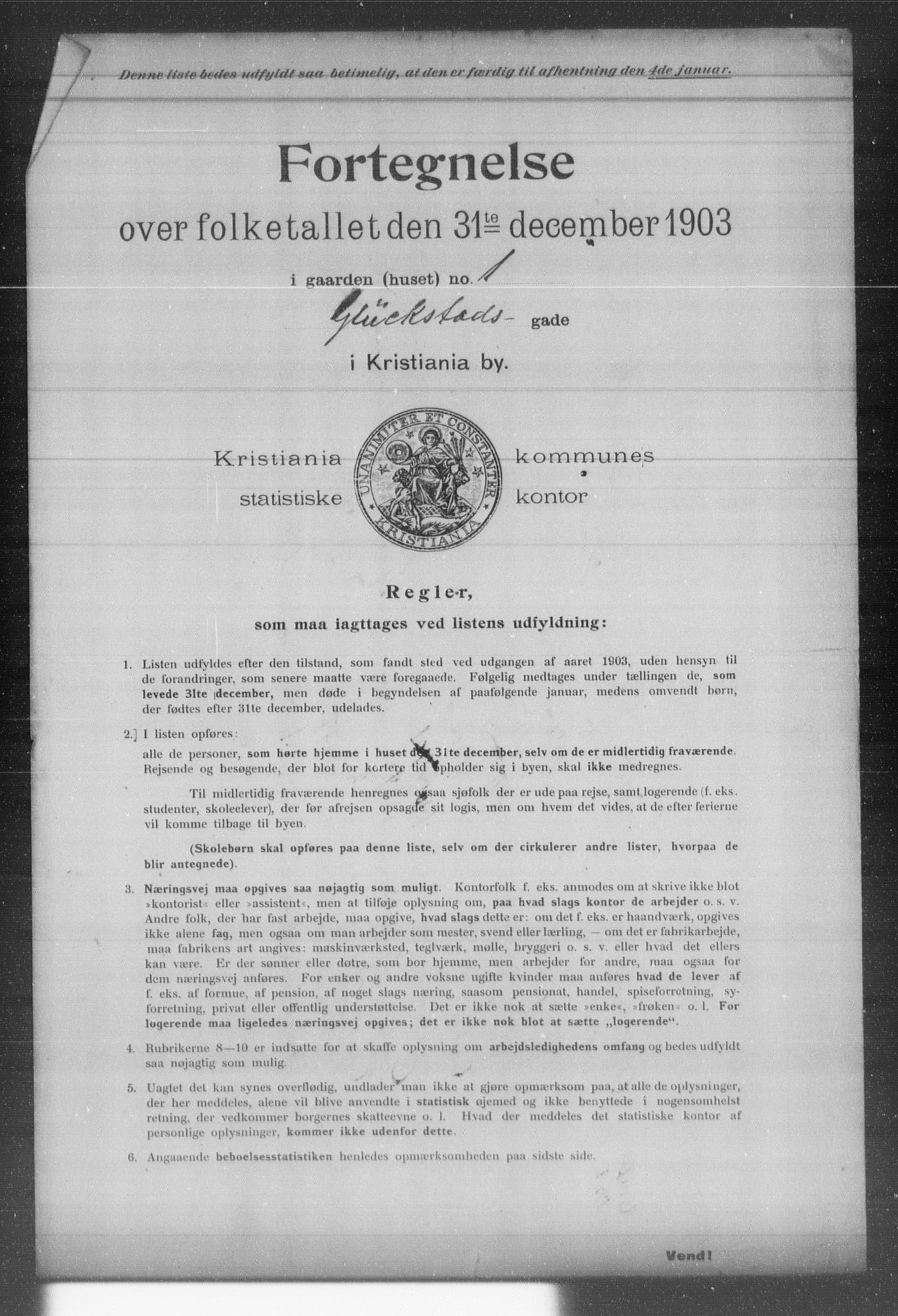 OBA, Municipal Census 1903 for Kristiania, 1903, p. 6001