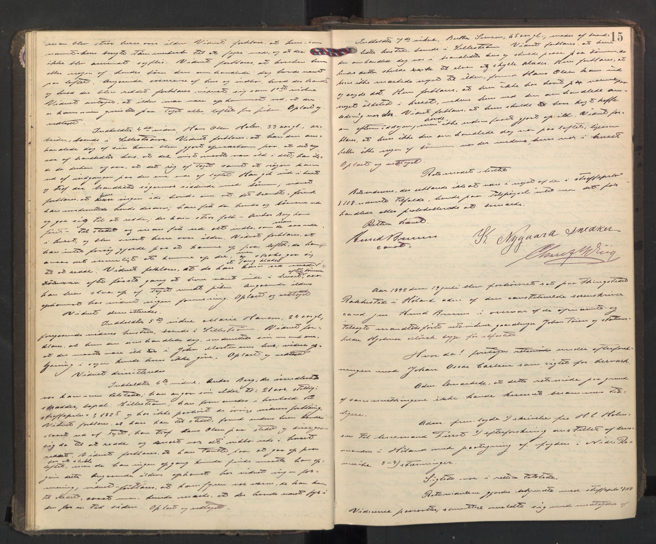 Nedre Romerike sorenskriveri, AV/SAO-A-10469/F/Fc/L0038: Ekstrarettsprotokoll, 1892-1896, p. 14b-15a