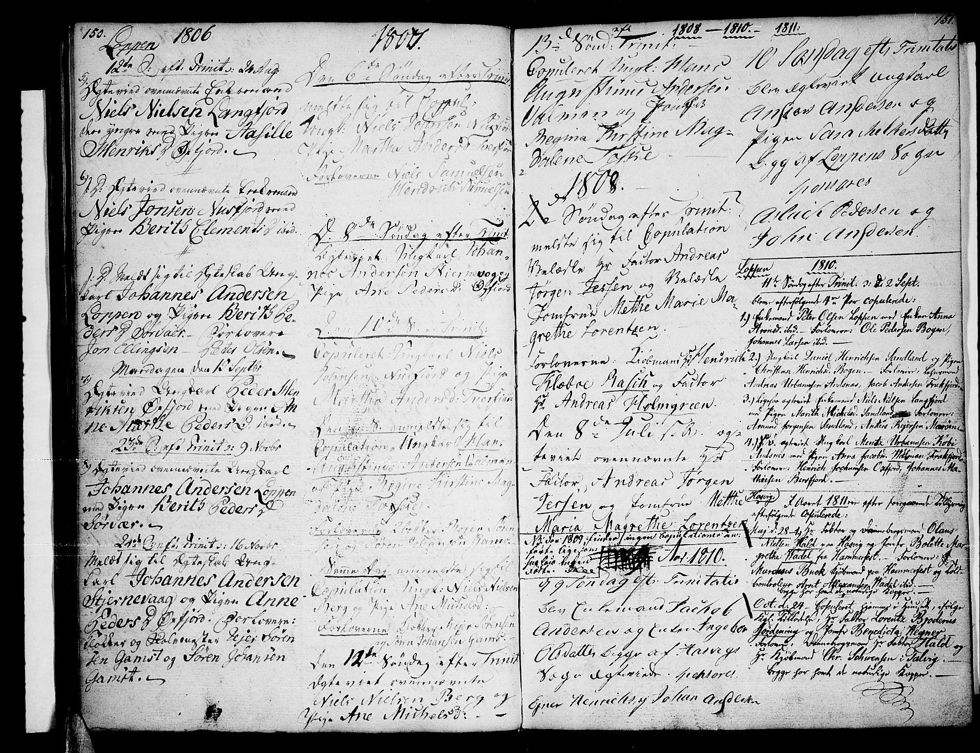 Loppa sokneprestkontor, SATØ/S-1339/H/Ha/L0002kirke: Parish register (official) no. 2, 1785-1821, p. 150-151
